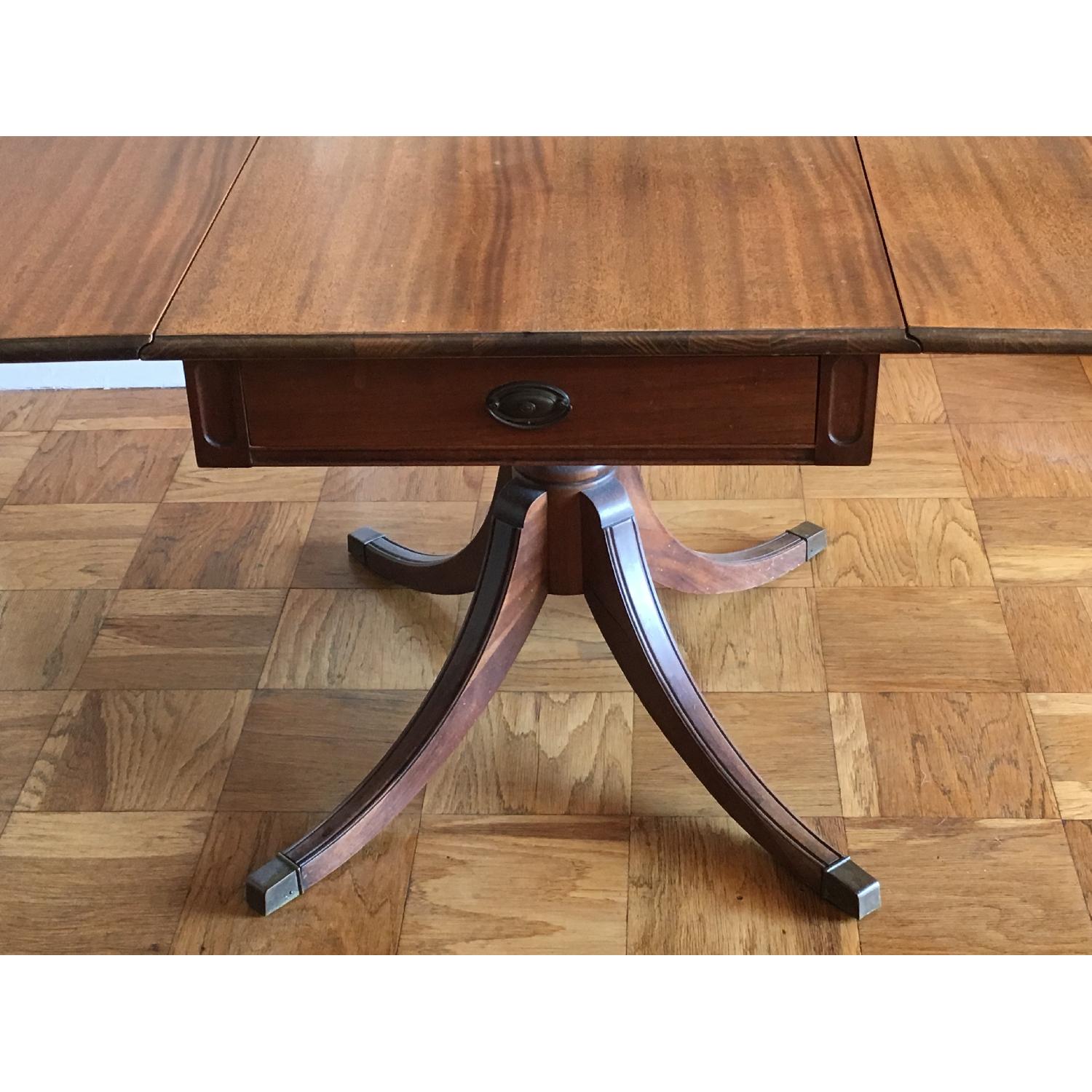 Antique Mahogany Drop-Leaf Dining Table - image-4