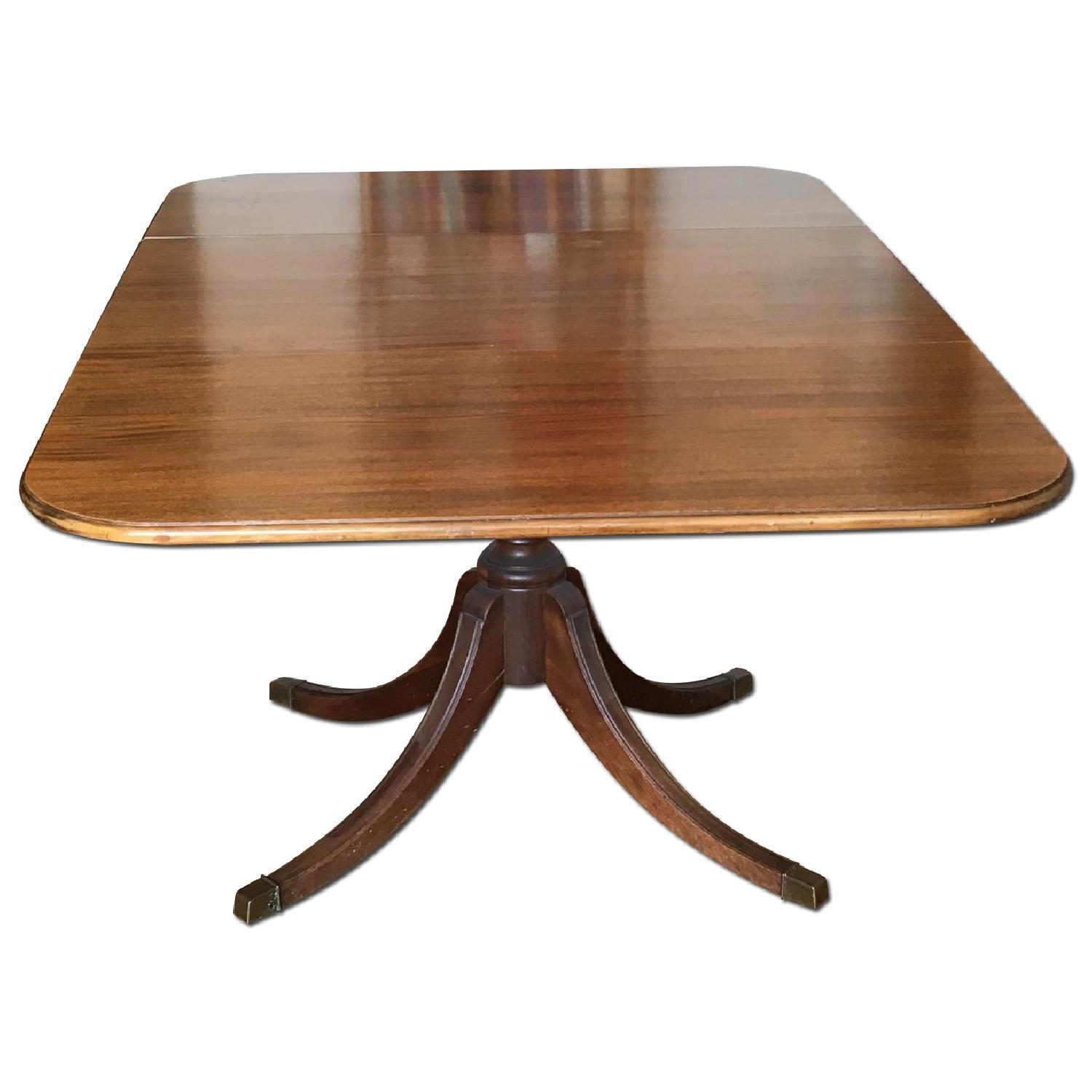 Antique Mahogany Drop-Leaf Dining Table - image-0
