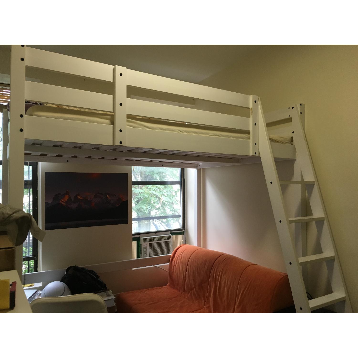 Ikea White Wooden Full Loft Bed - image-3