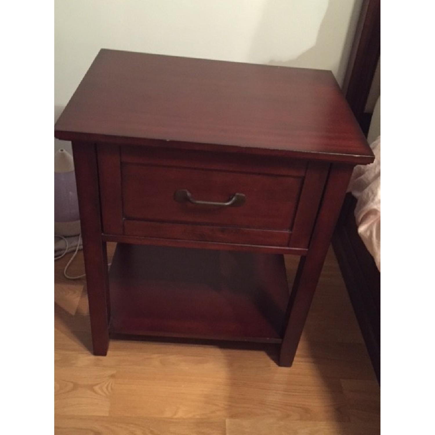 Pottery Barn Mahogany Stratton Bedside Table/Nightstand AptDeco