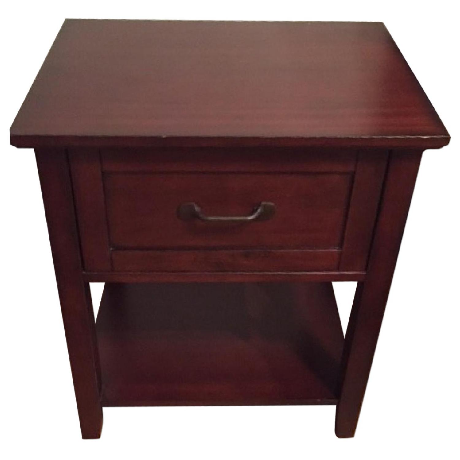 Pottery Barn Mahogany Stratton Bedside Table/Nightstand AptDeco