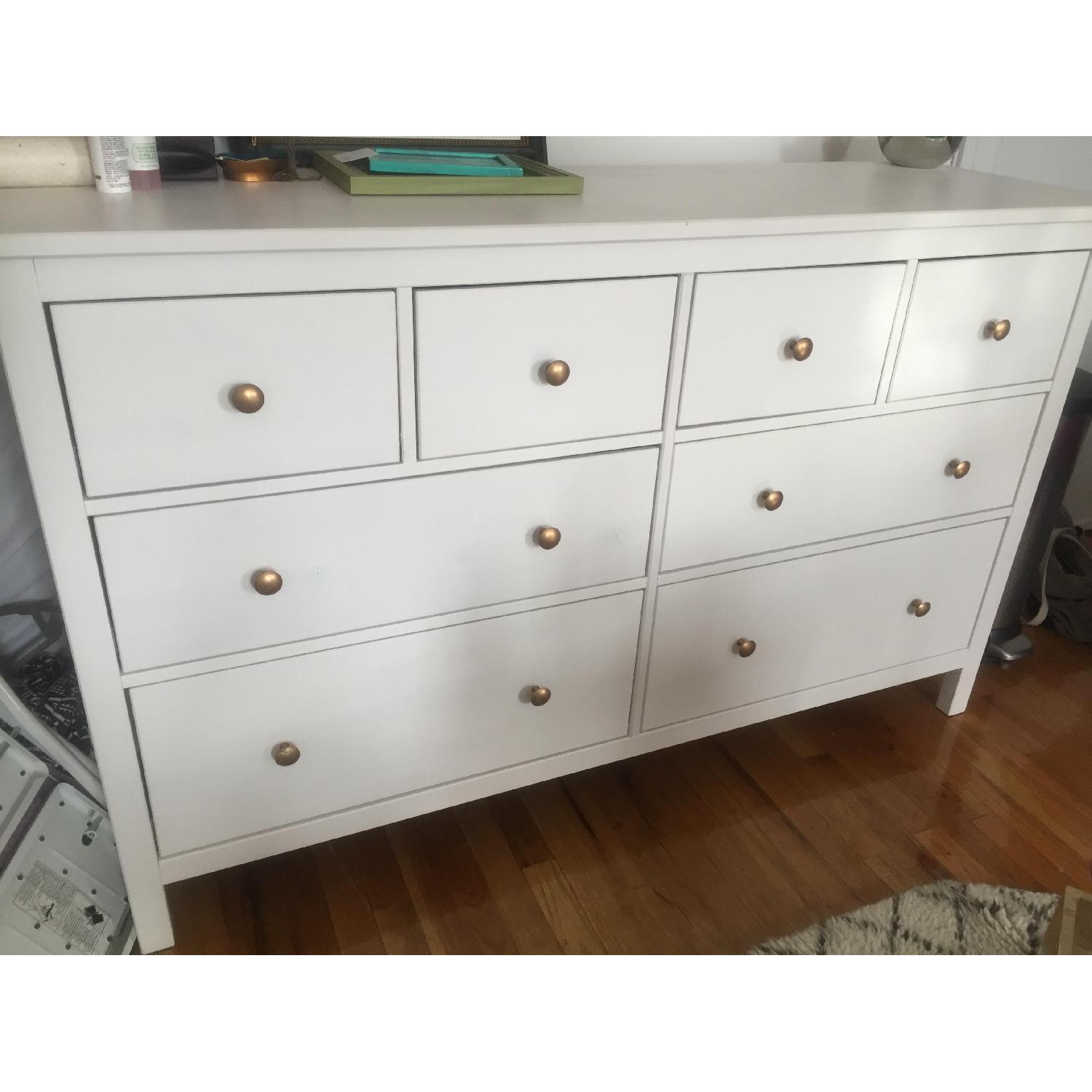 Ikea Hemnes 8Drawer Dresser w/ Gold Knobs AptDeco