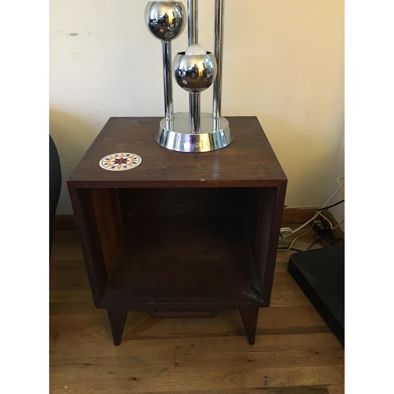 Mid-Century Modern Side Table/Record Cabinet - image-3