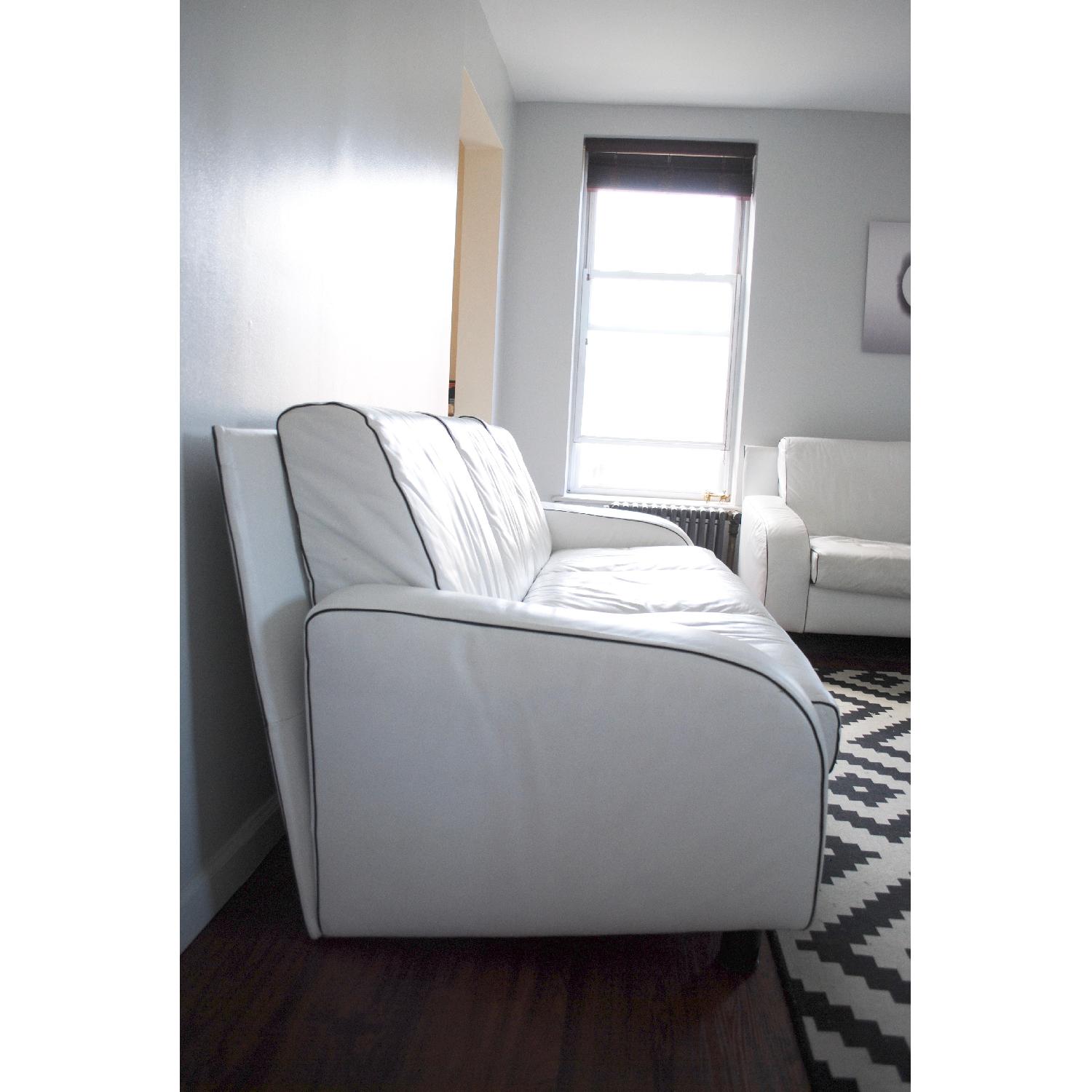 Pace White Leather Sofa - image-3