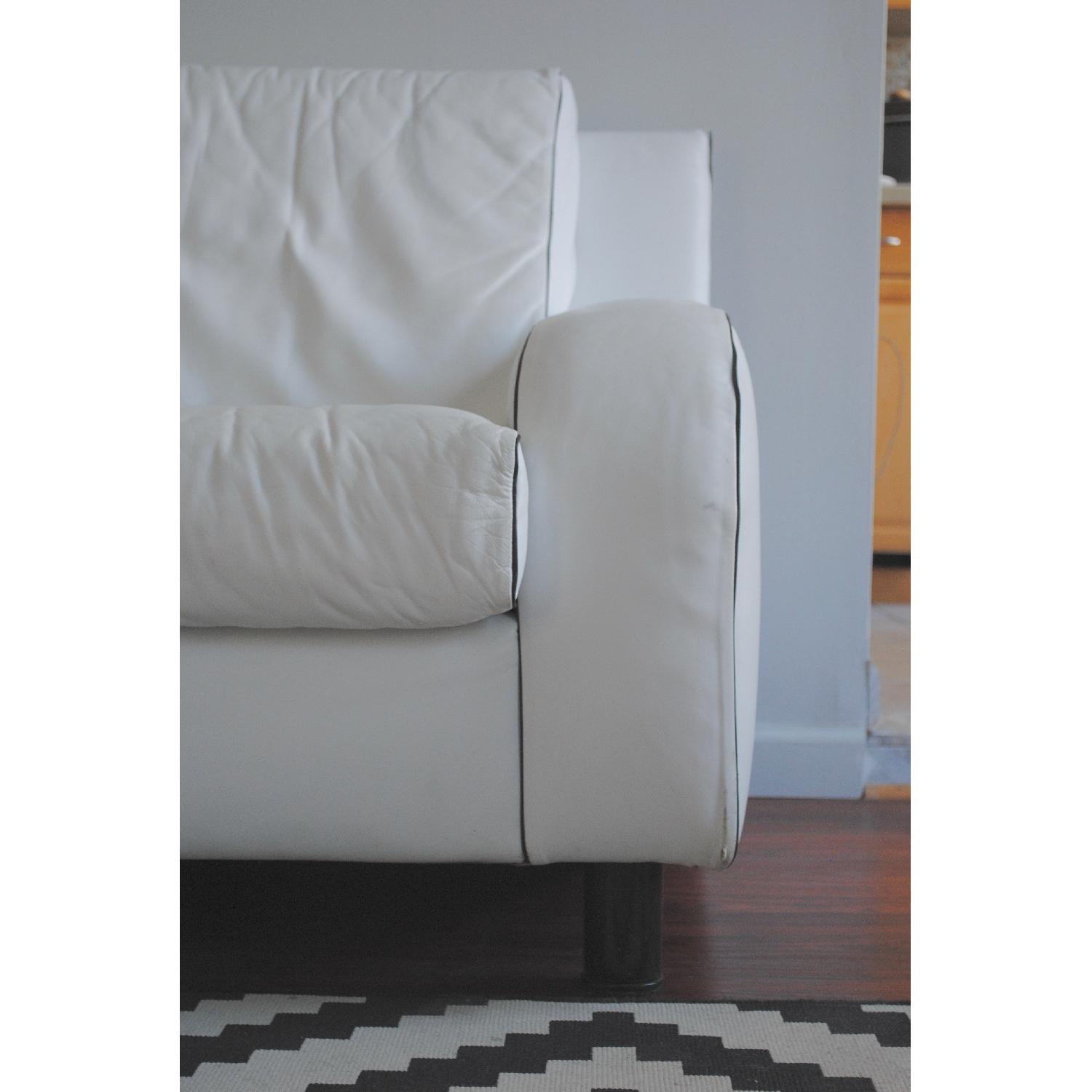 Pace White Leather Sofa - image-4