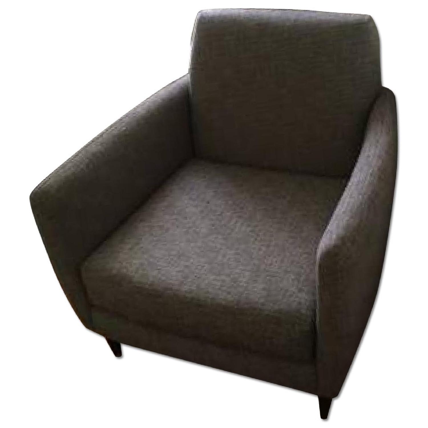 CB2 Parlour Chair & Ottoman AptDeco