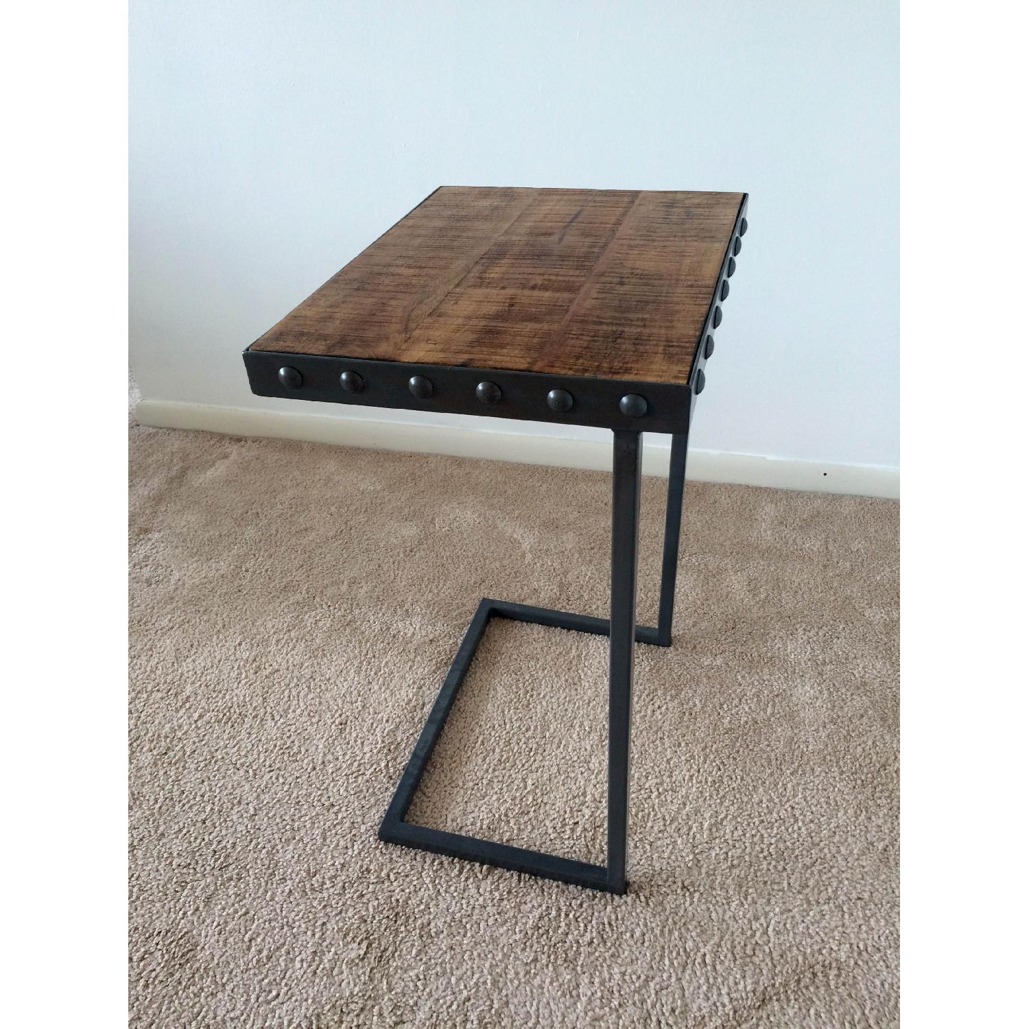 Wood & Metal End Table/Laptop Table - image-3