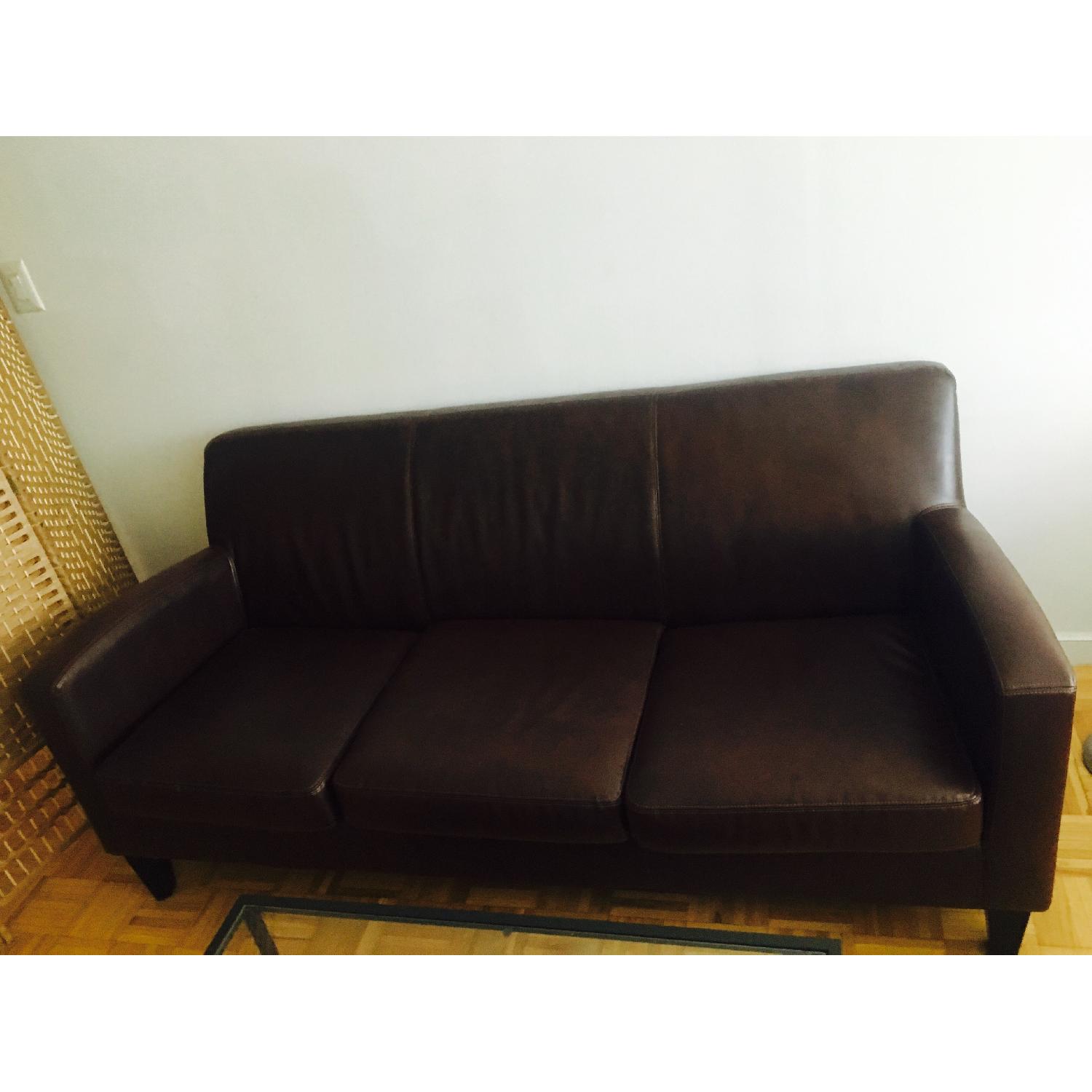Ikea Leather Sofa + Armchair AptDeco