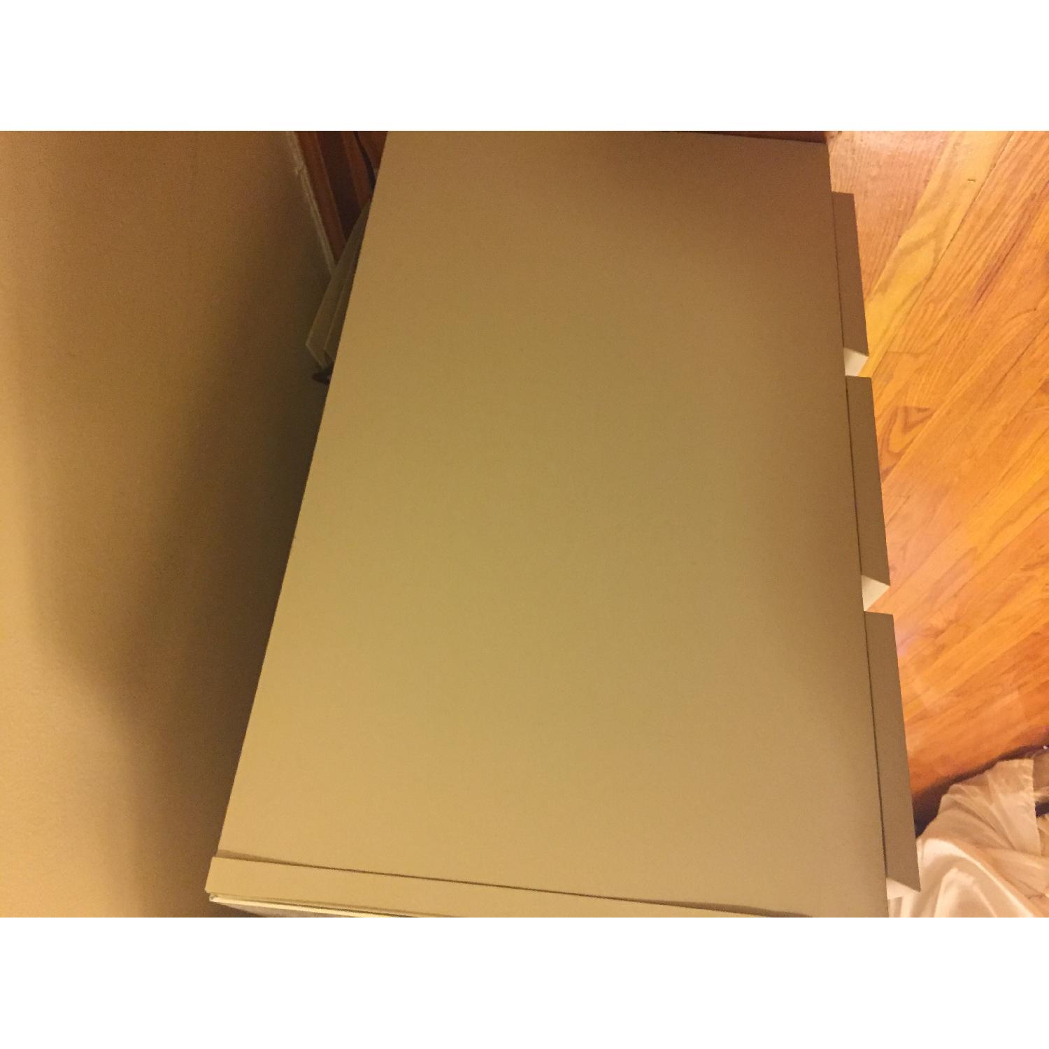 White Wood Drawer w/ Glass Top - image-2