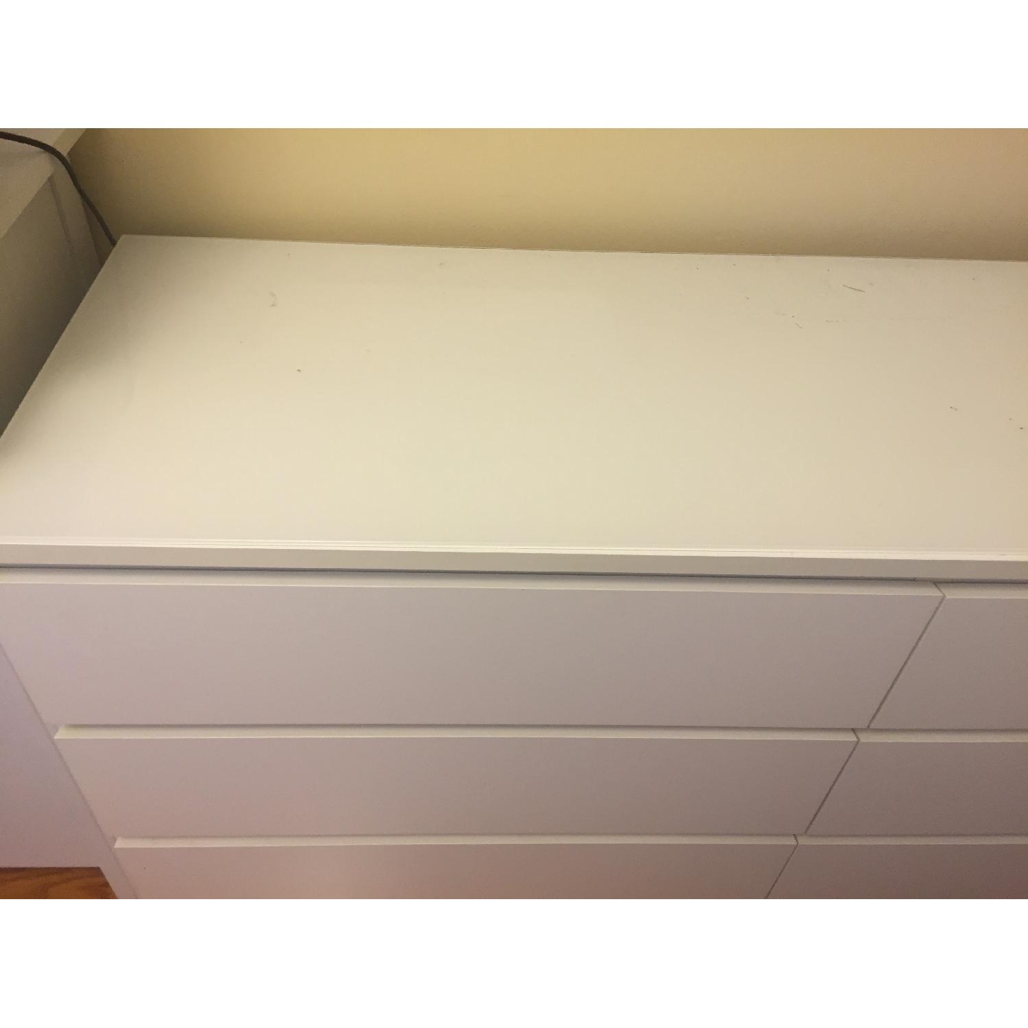 White Wood Drawer w/ Glass Top - image-3