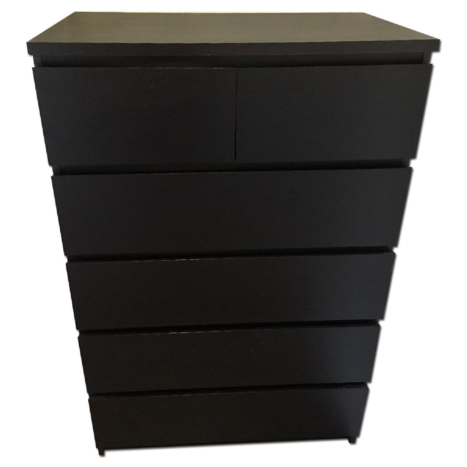 Ikea Malm 6 Drawer Dresser In Black Brown Aptdeco