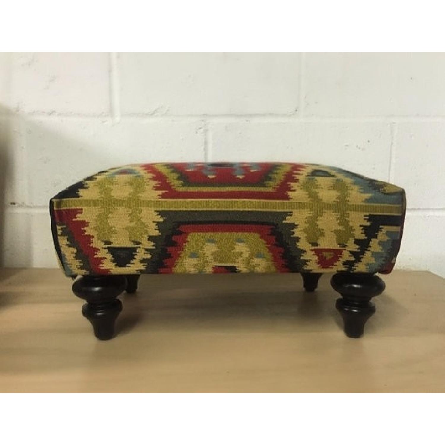 Andalusian Short Serape Earth Tones Ottoman/Foot Stool - image-1