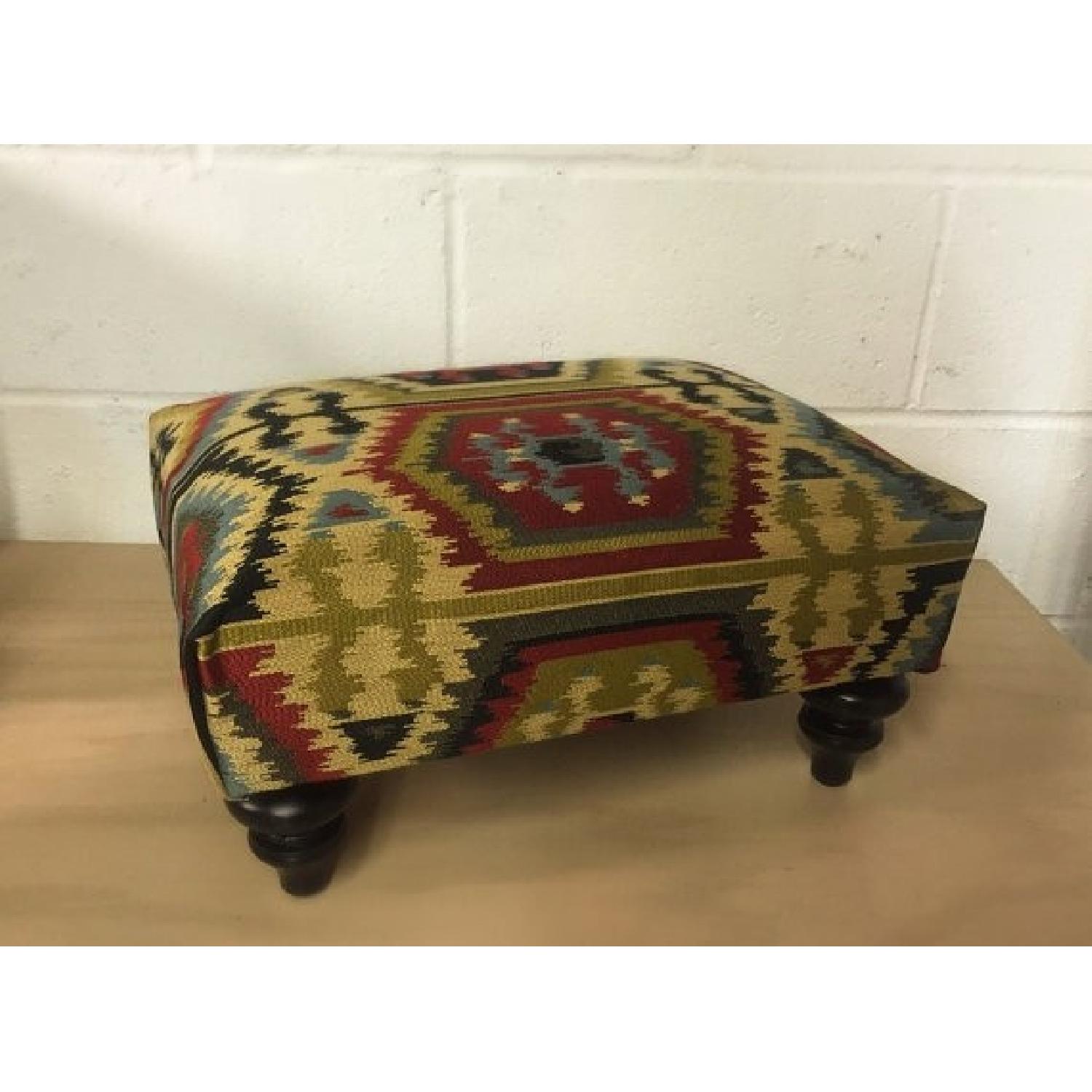 Andalusian Short Serape Earth Tones Ottoman/Foot Stool - image-2