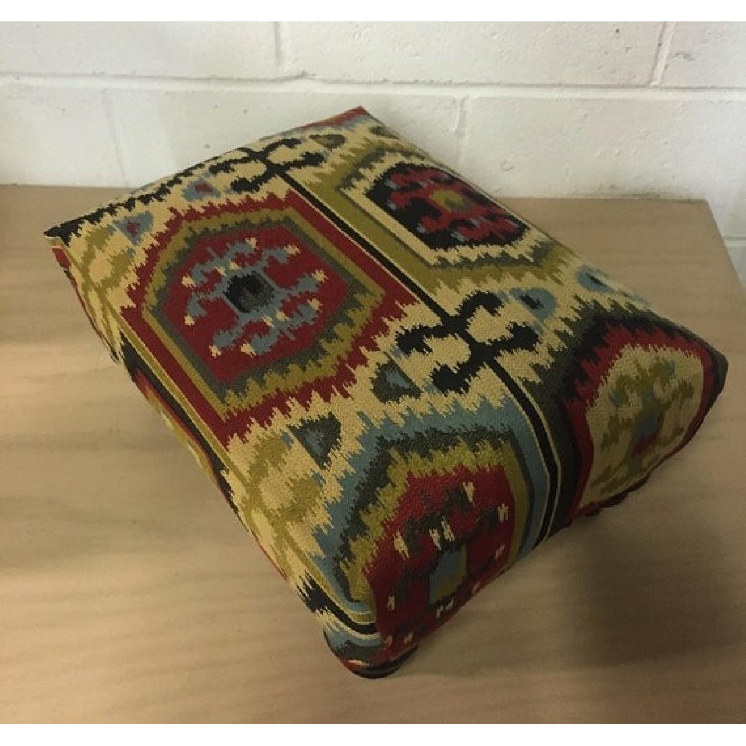 Andalusian Short Serape Earth Tones Ottoman/Foot Stool - image-3