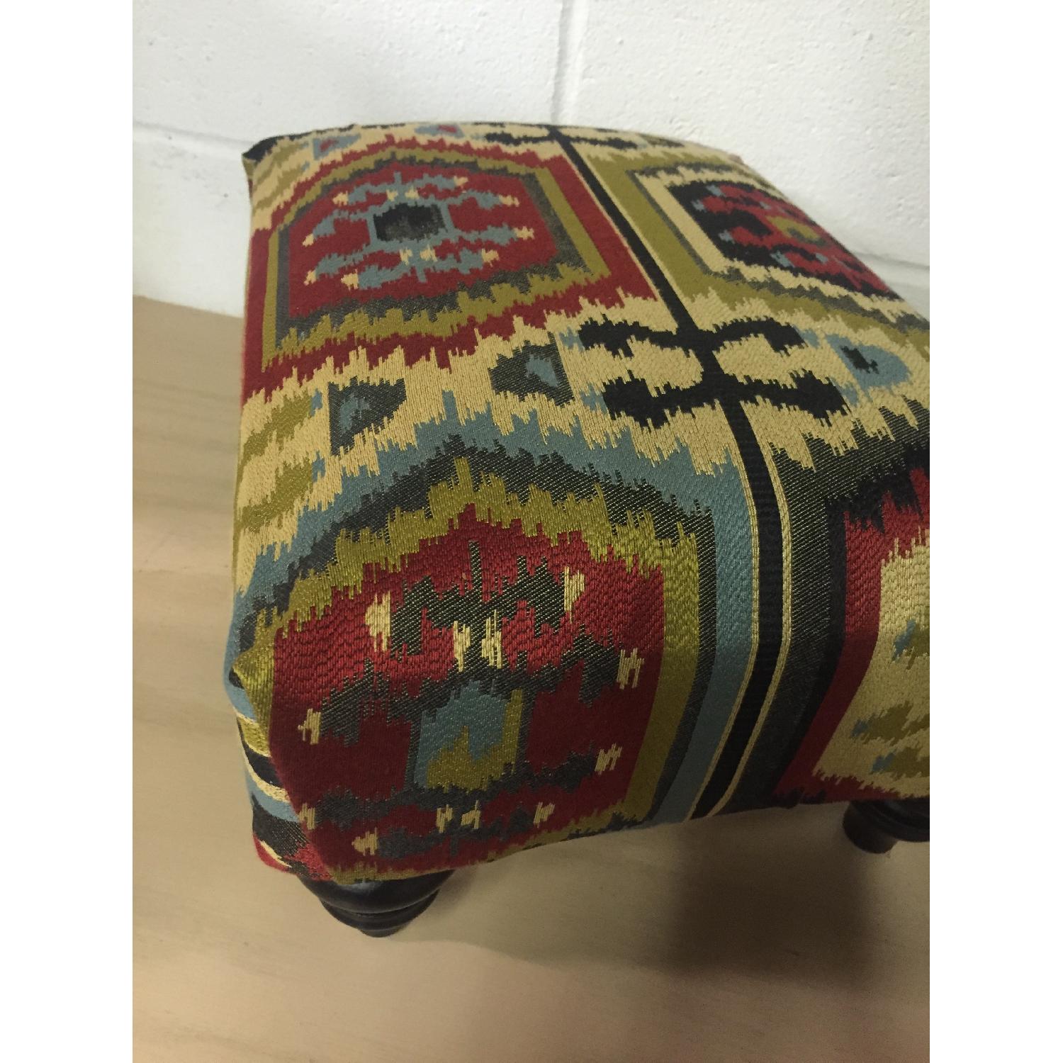 Andalusian Short Serape Earth Tones Ottoman/Foot Stool - image-6