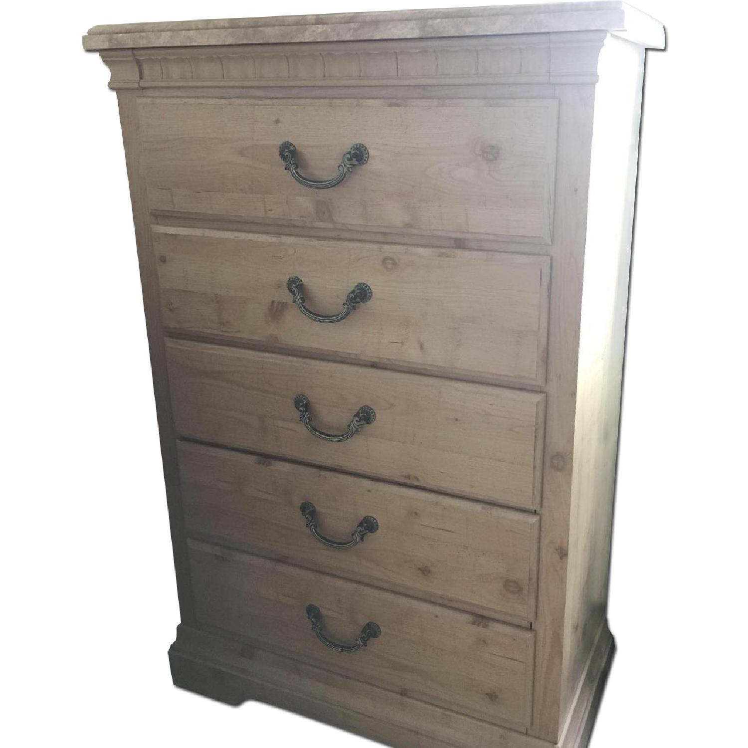 Standard Furniture 5 Drawer Dresser w/ Faux Marble Top - image-0