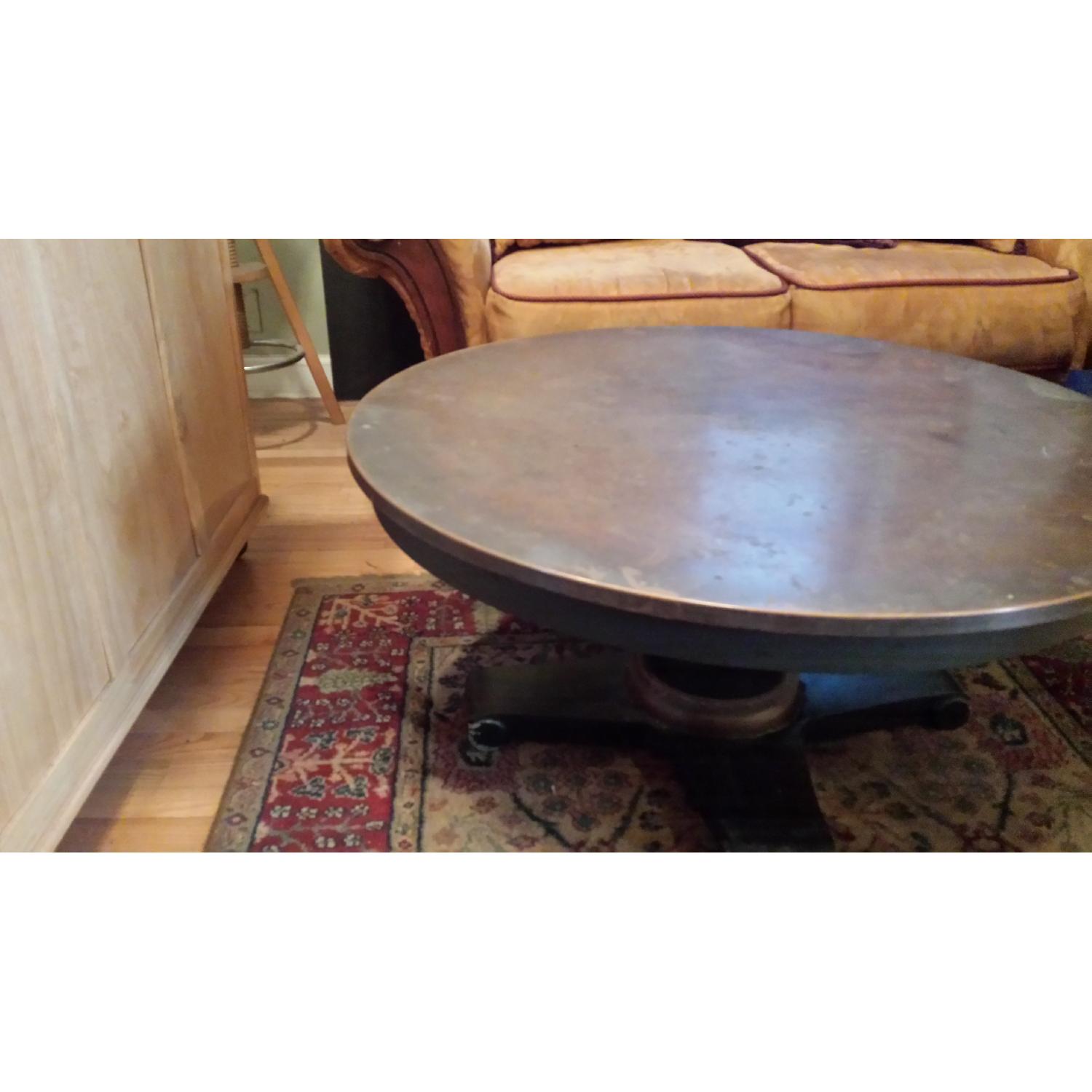 Round Copper-Top Coffee Table - image-1