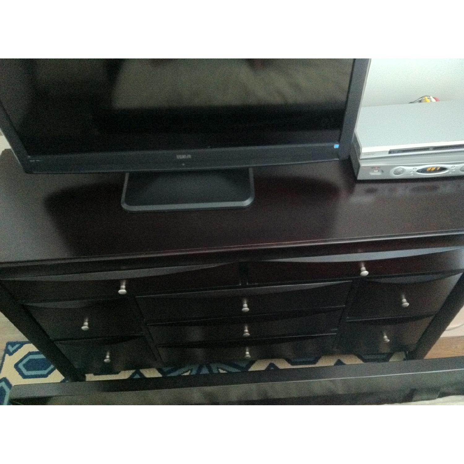 Rooms To Go Dark Cherry Wood Dresser - image-1