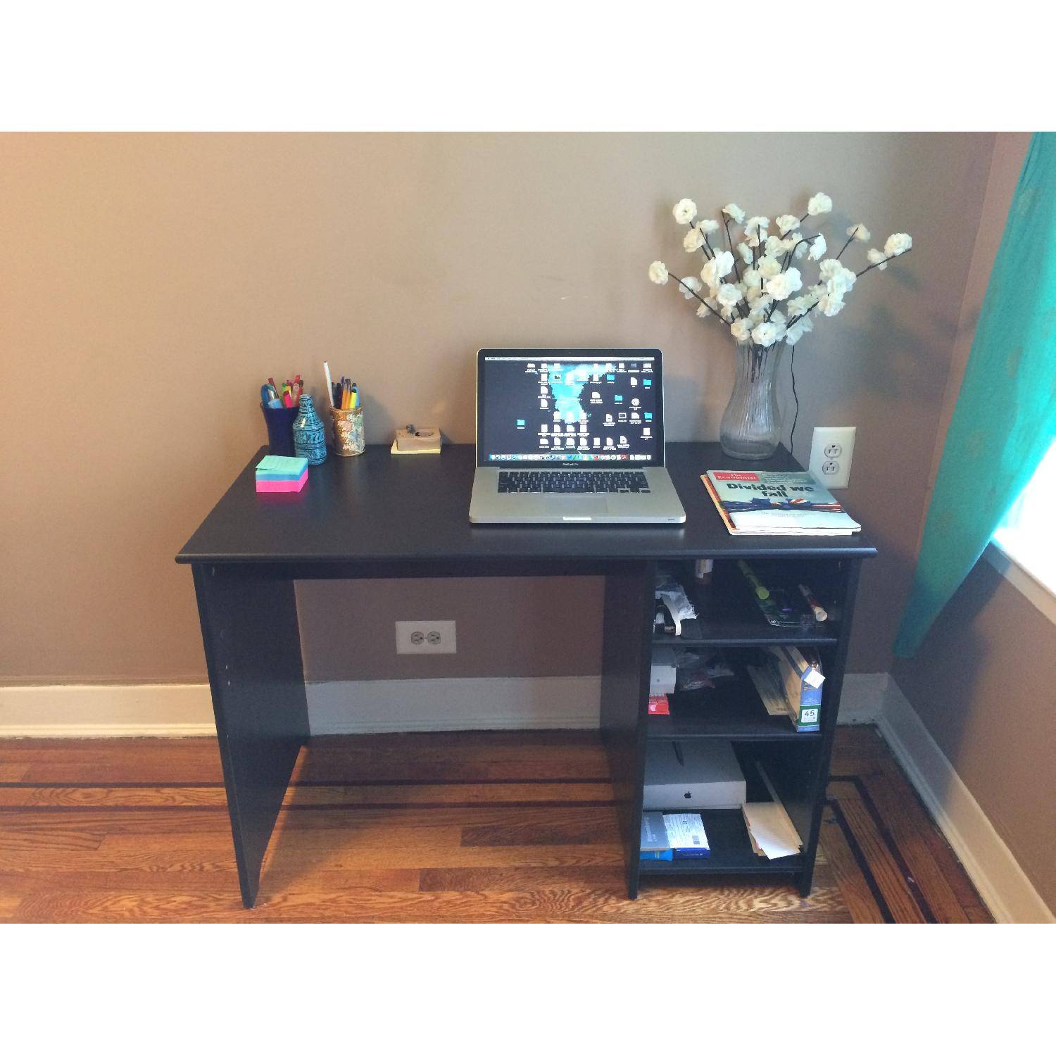 Ikea Black Wooden Desk - image-1