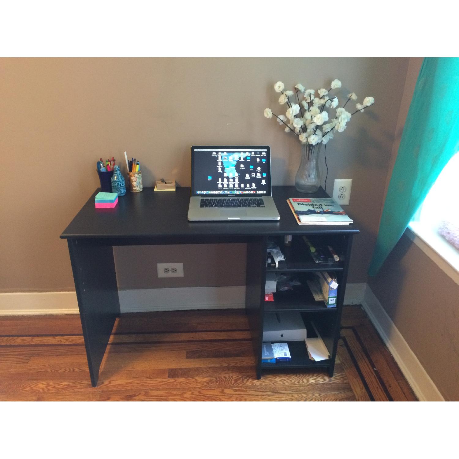 Ikea Black Wooden Desk - image-2