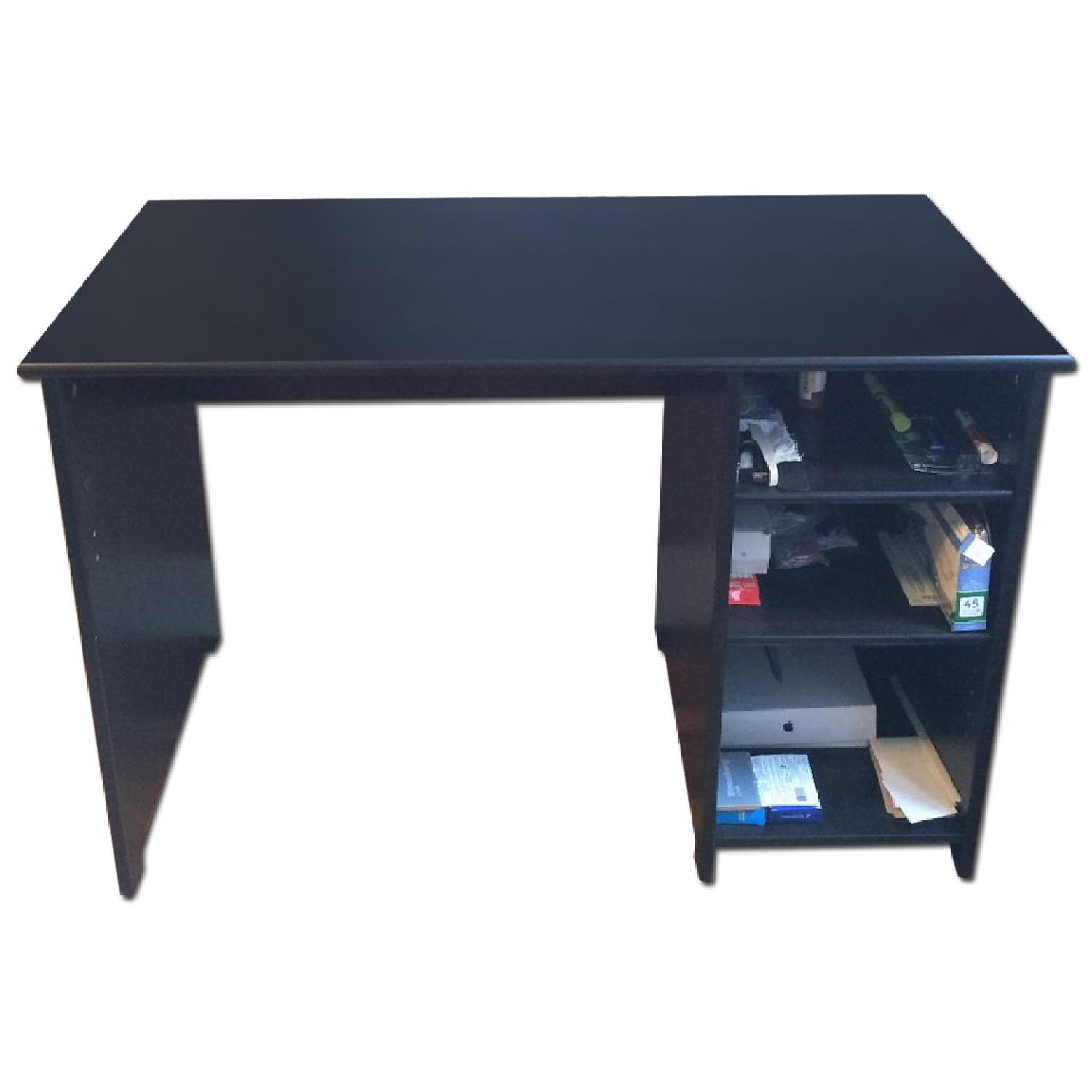 Ikea Black Wooden Desk - image-0
