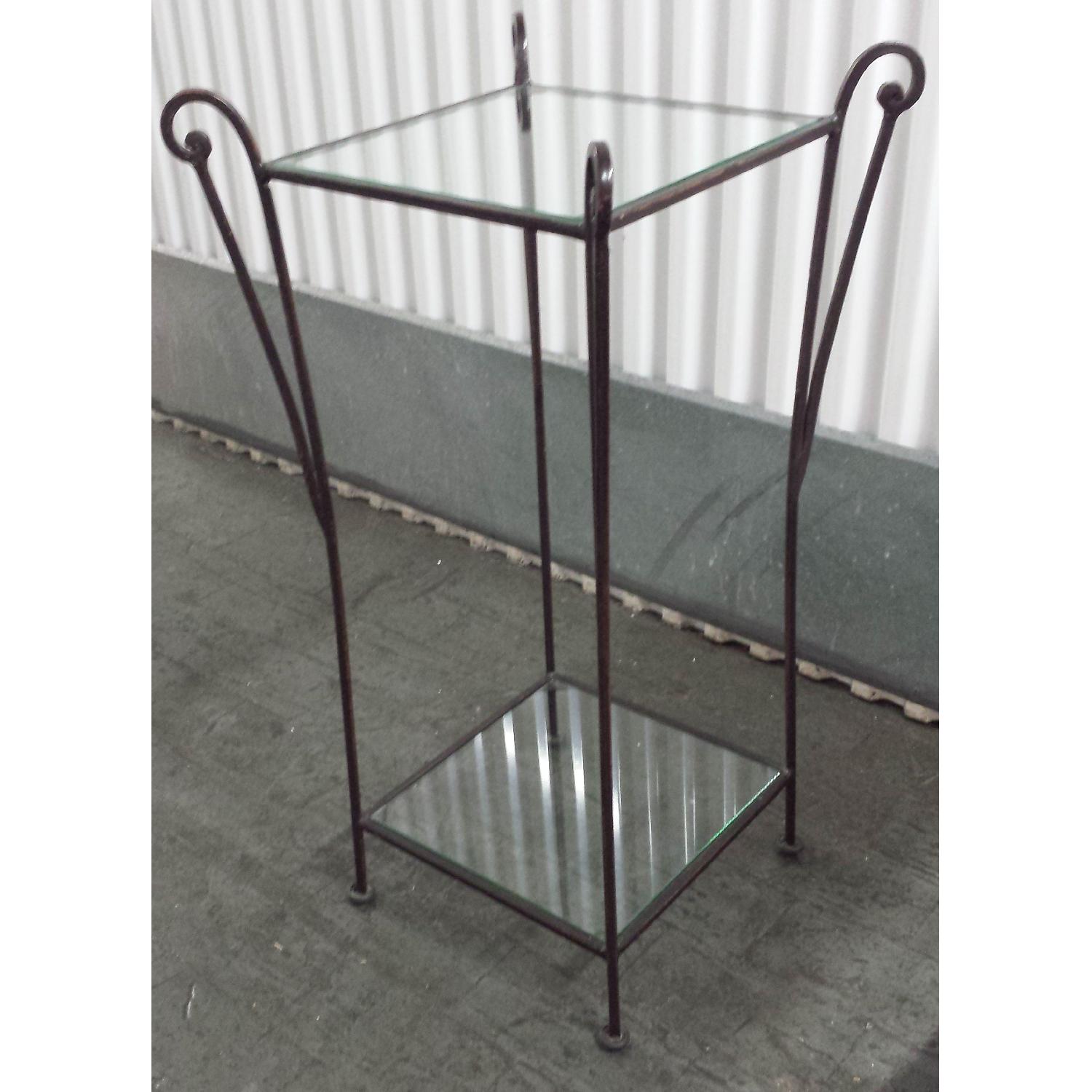 Pier 1 Wrought Iron & Glass Accent/Side Table - image-1