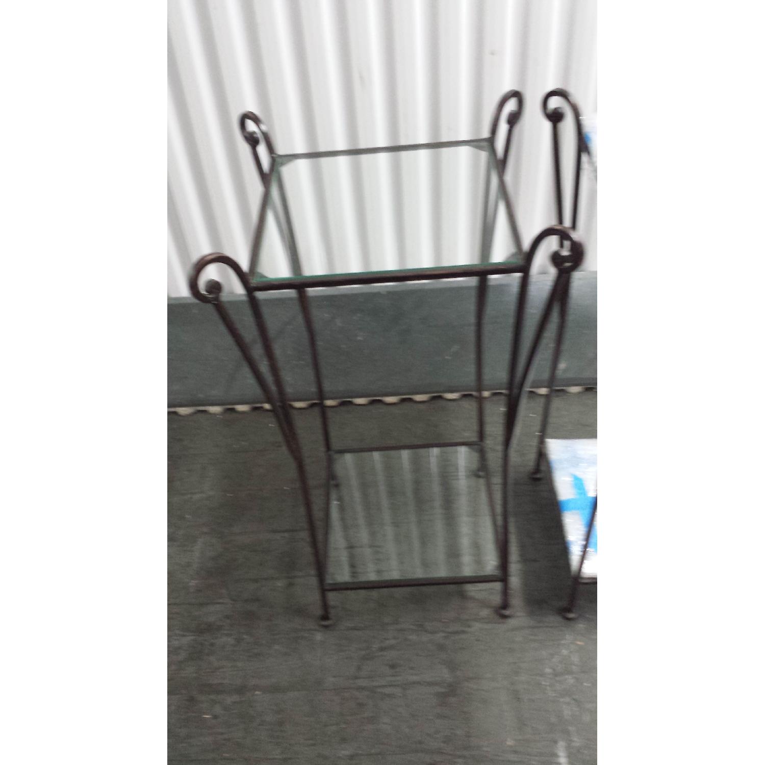 Pier 1 Wrought Iron & Glass Accent/Side Table - image-2