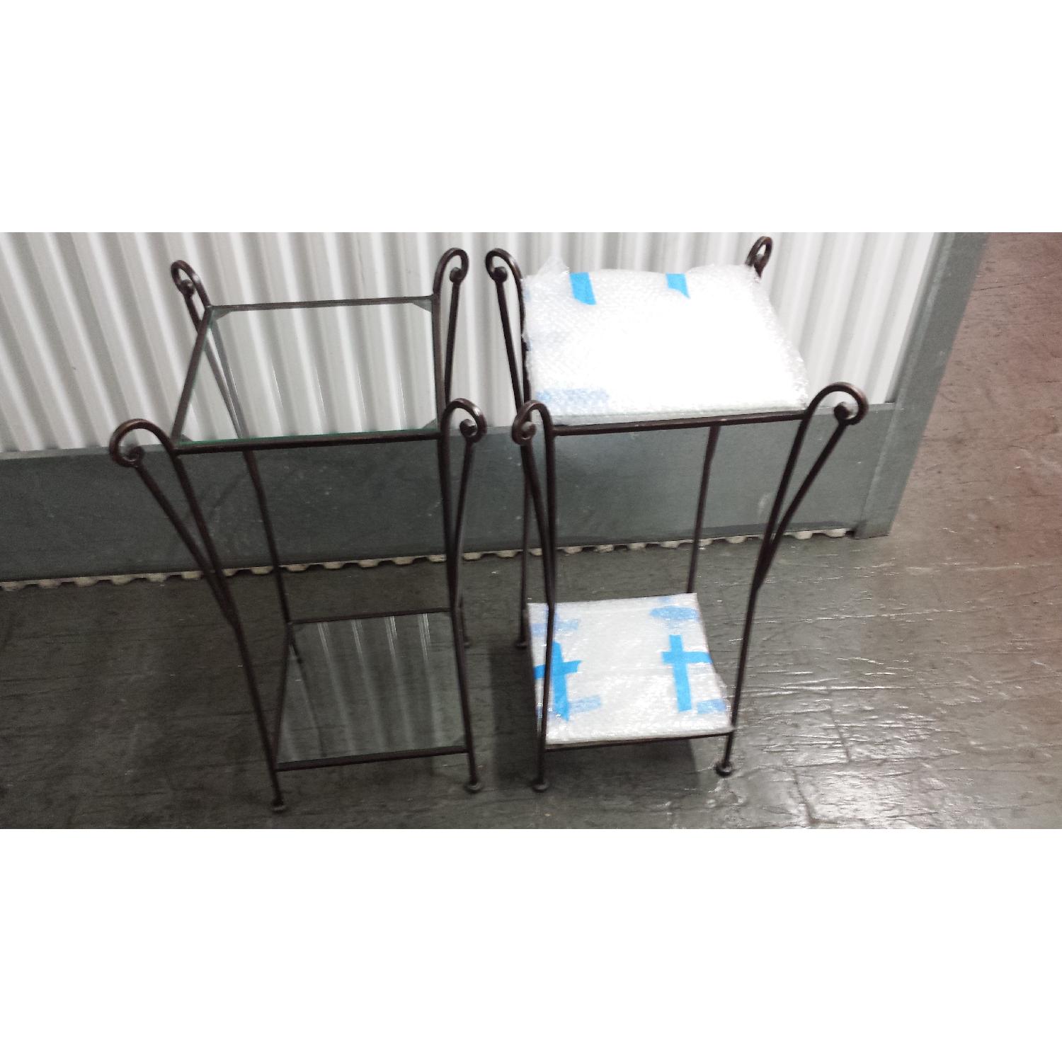 Pier 1 Wrought Iron & Glass Accent/Side Table - image-3