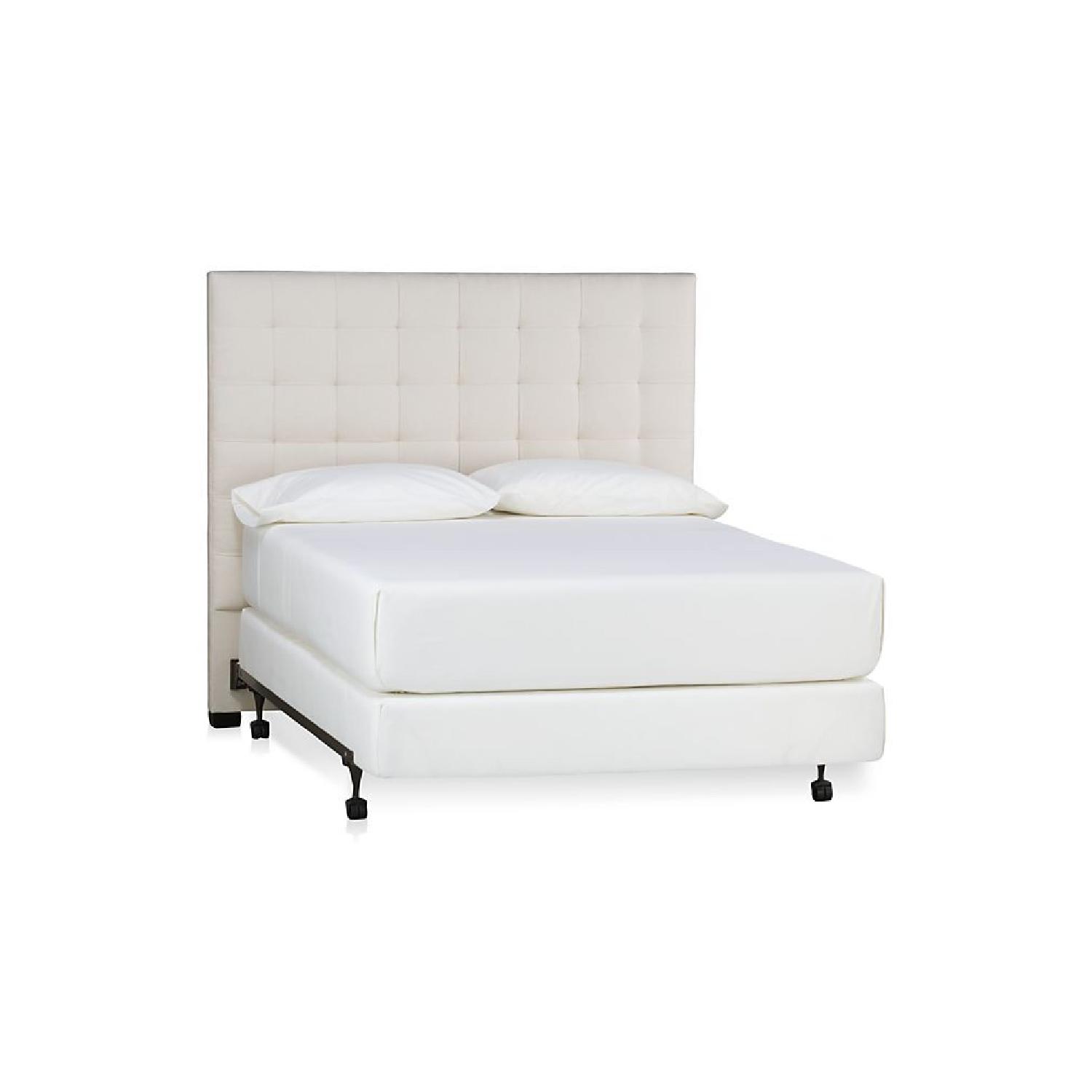 Crate & Barrel Quadrant Upholstered King Headboard AptDeco