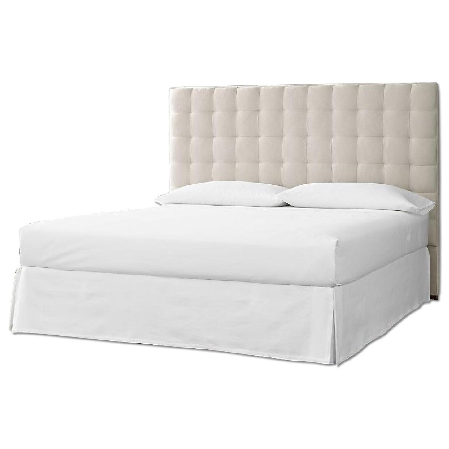 Crate & Barrel Quadrant Upholstered King Headboard AptDeco