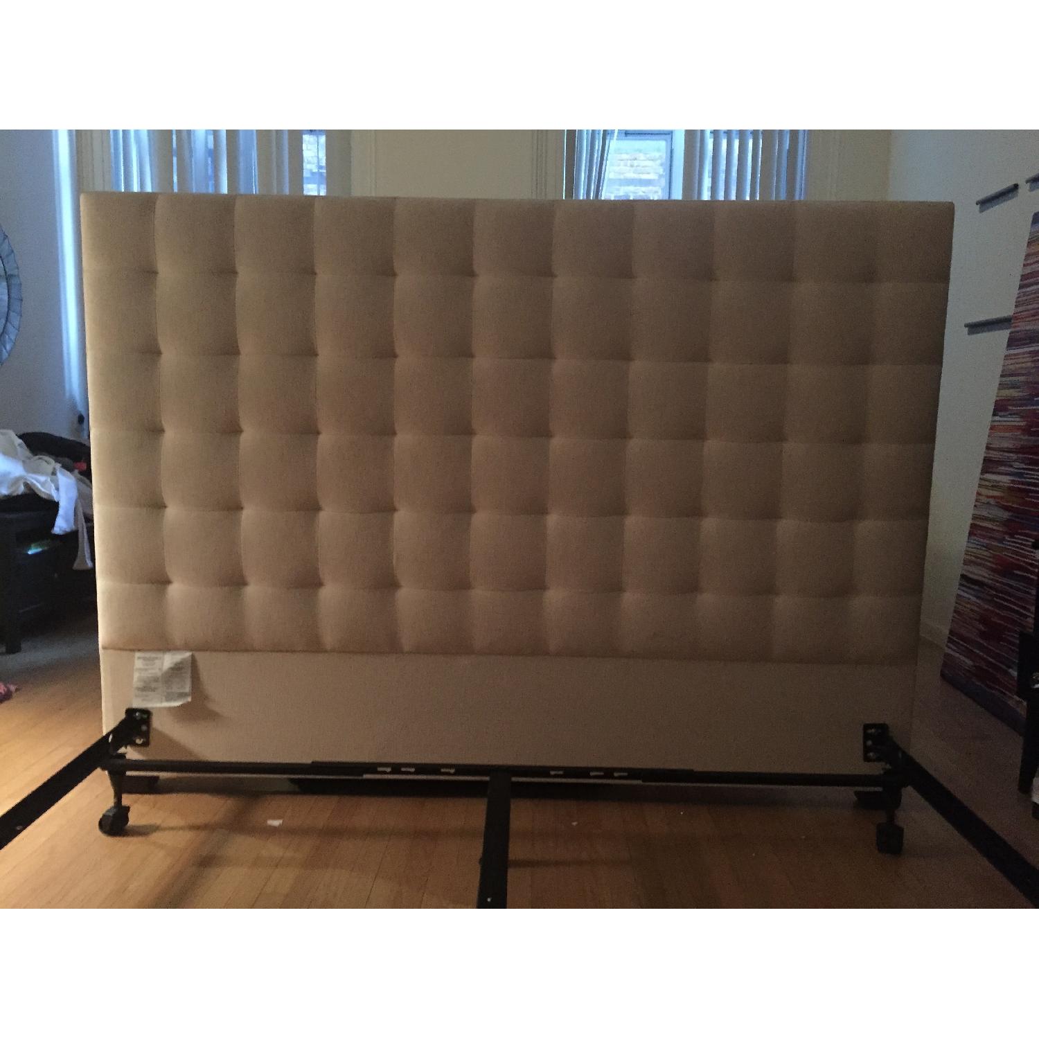 Crate & Barrel Quadrant Upholstered King Headboard - image-3