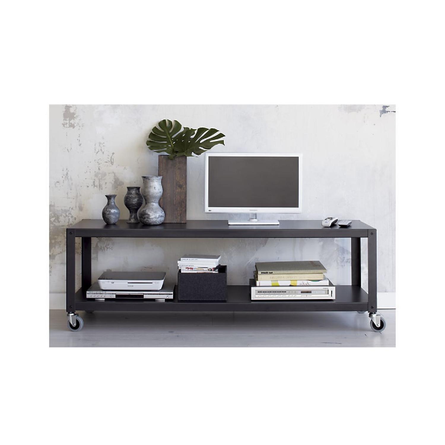 CB2 Go-Cart Carbon Rolling TV Stand/Coffee Table - image-4