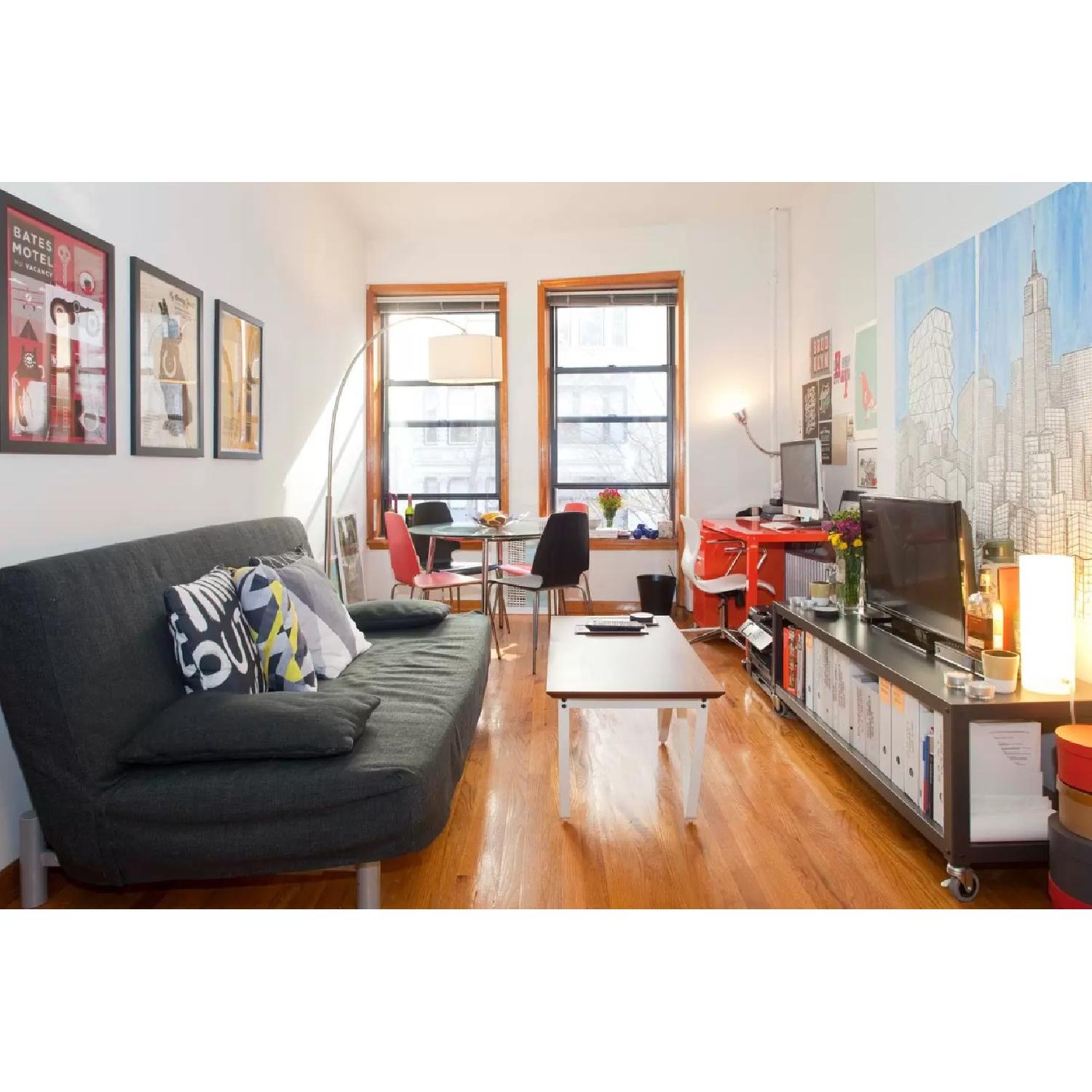 CB2 Go-Cart Carbon Rolling TV Stand/Coffee Table - image-6