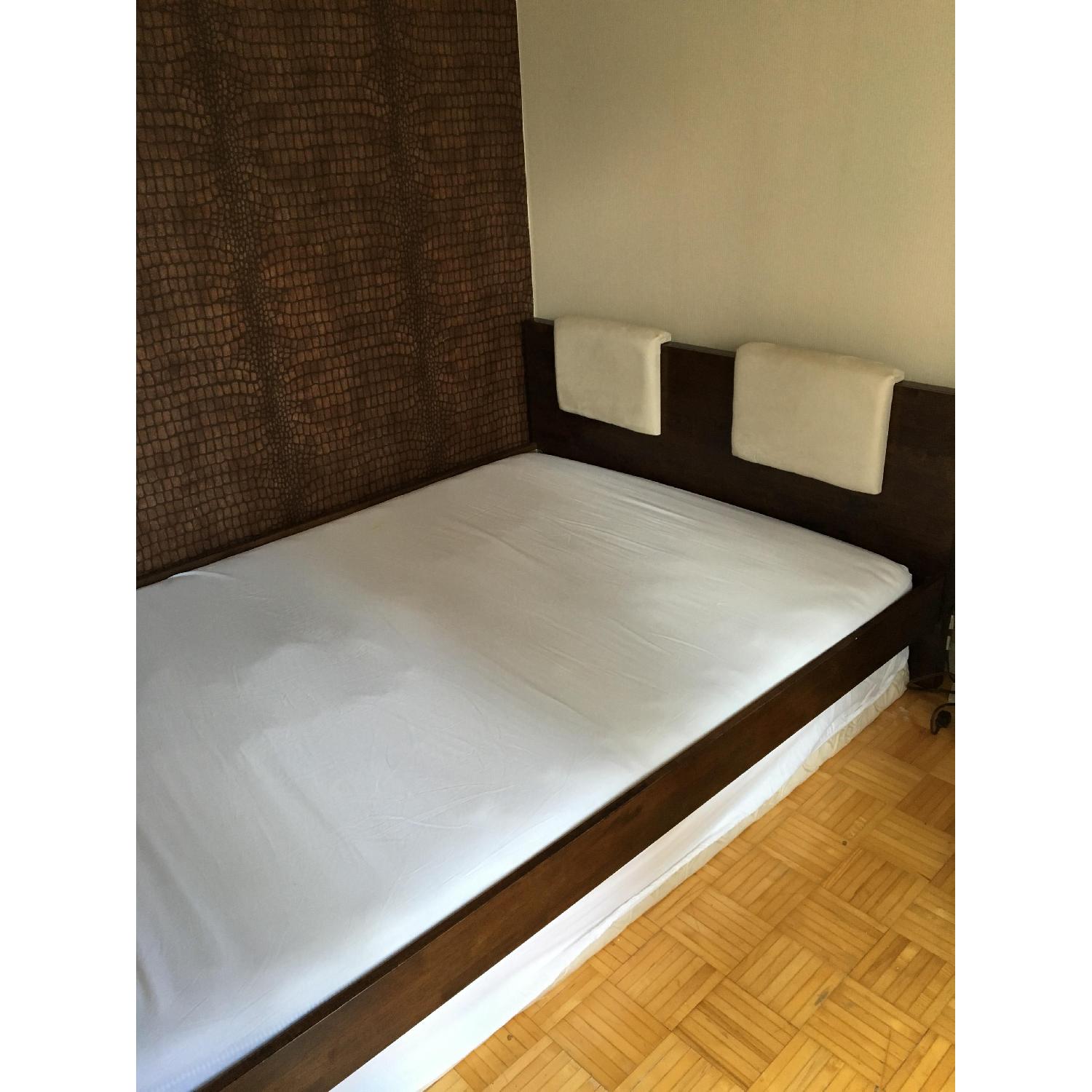 Queen Size Dark Wood Bed Frame - image-2