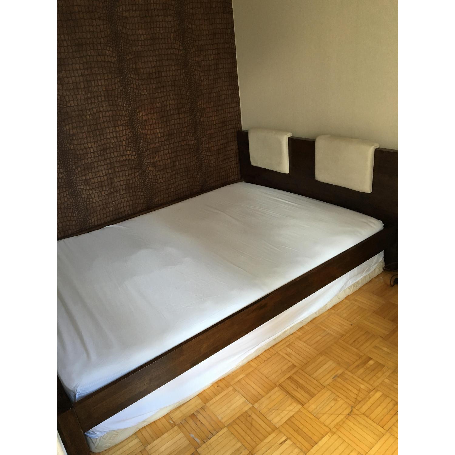 Queen Size Dark Wood Bed Frame - image-3
