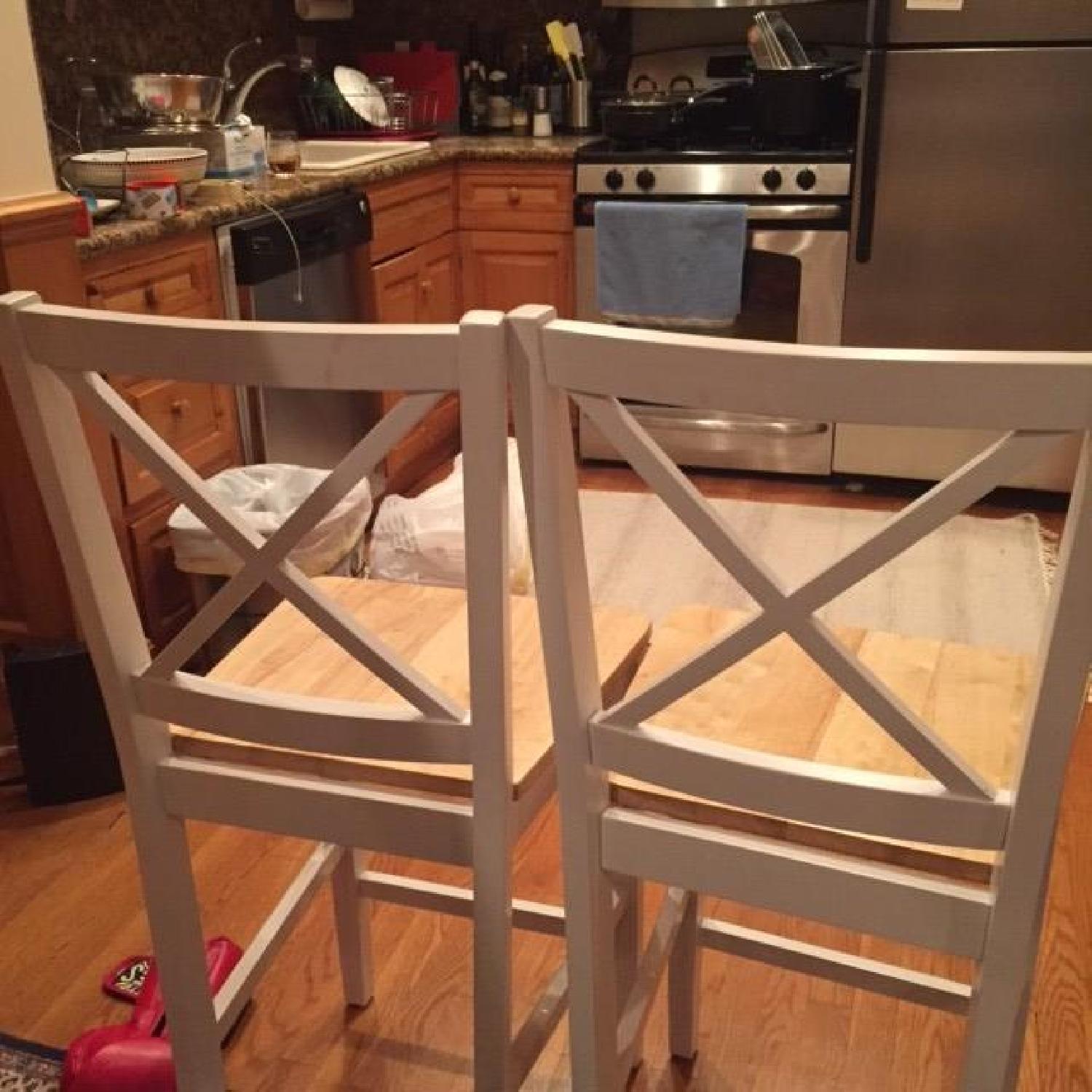 White Wooden Counter Stools - image-3