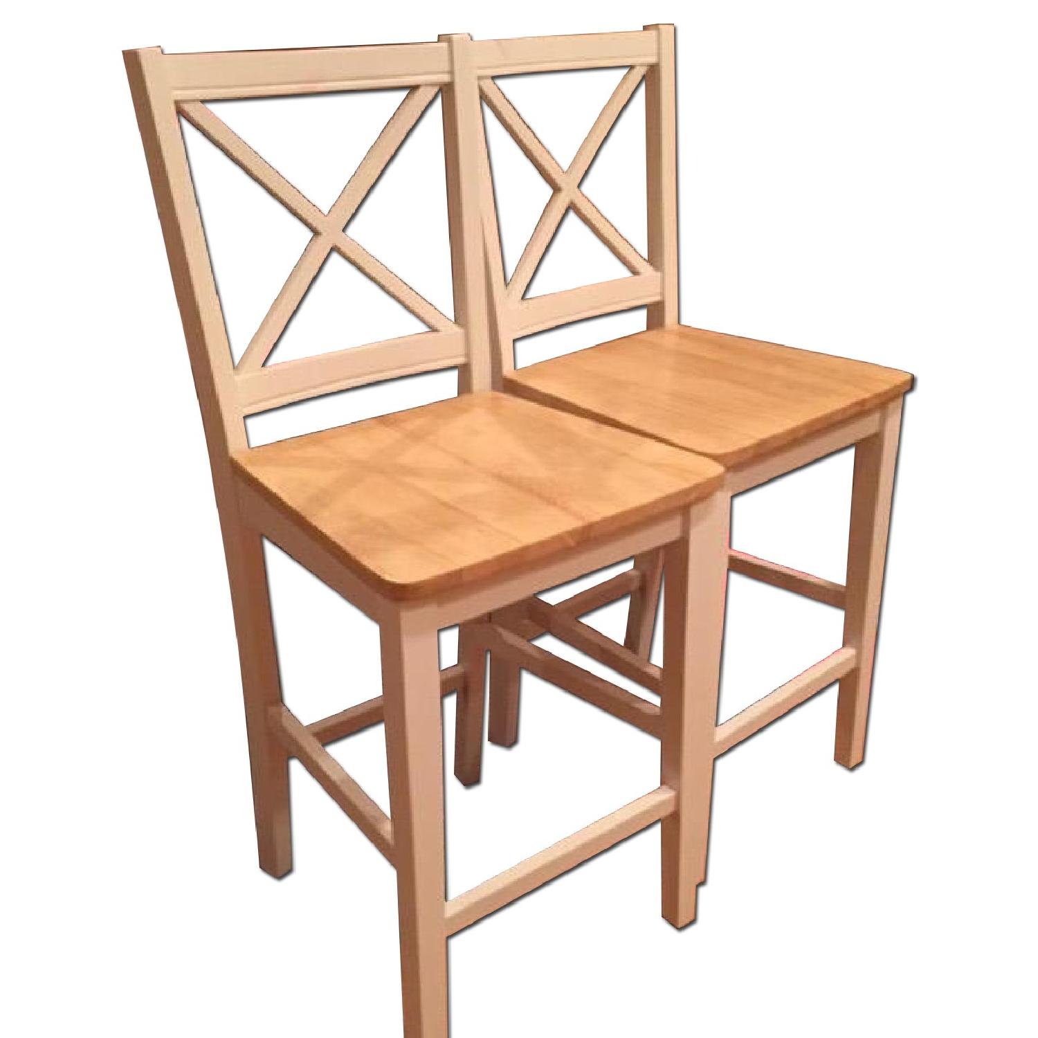 White Wooden Counter Stools - image-0