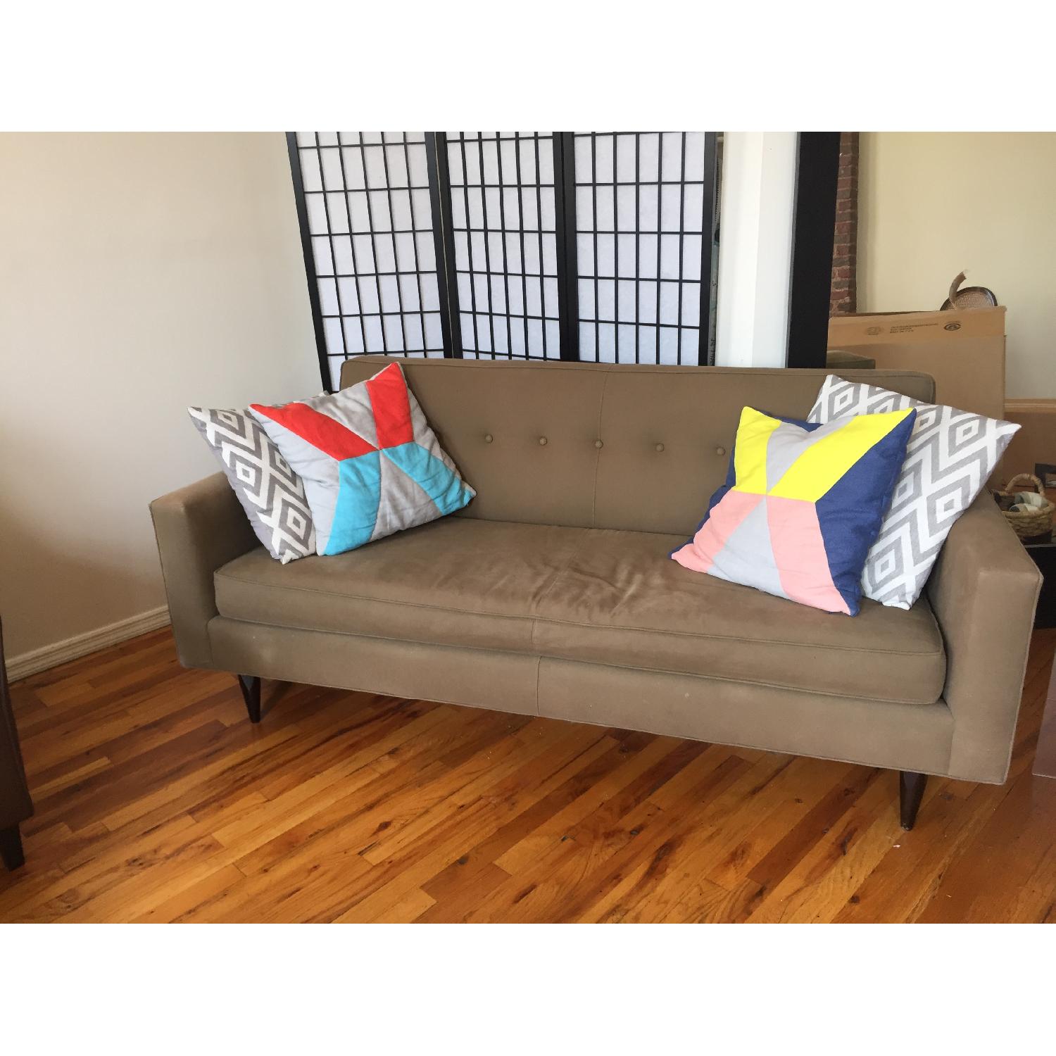 Room & Board Mid Century Olive Green Couch - image-1