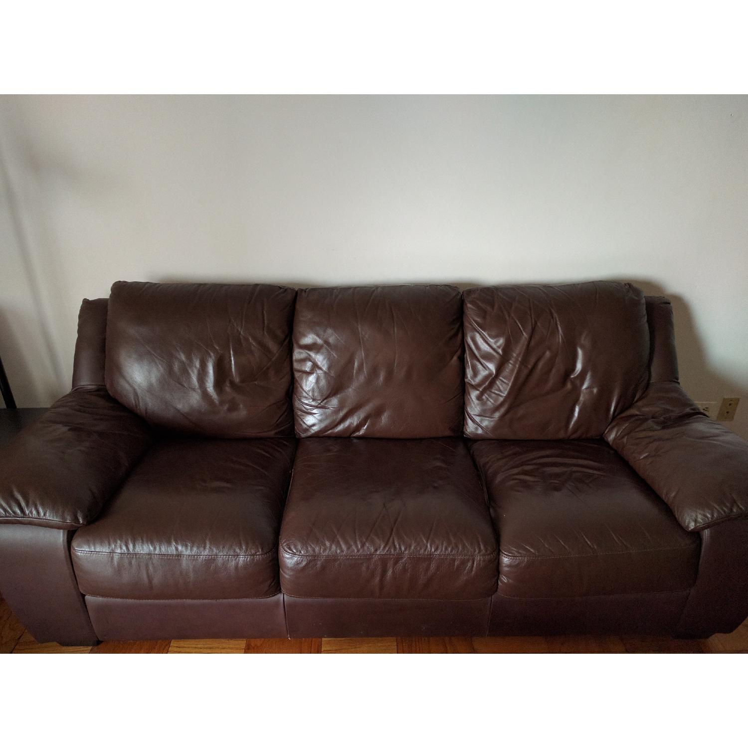Italsofa Premium Brown Leather Sofa - image-1