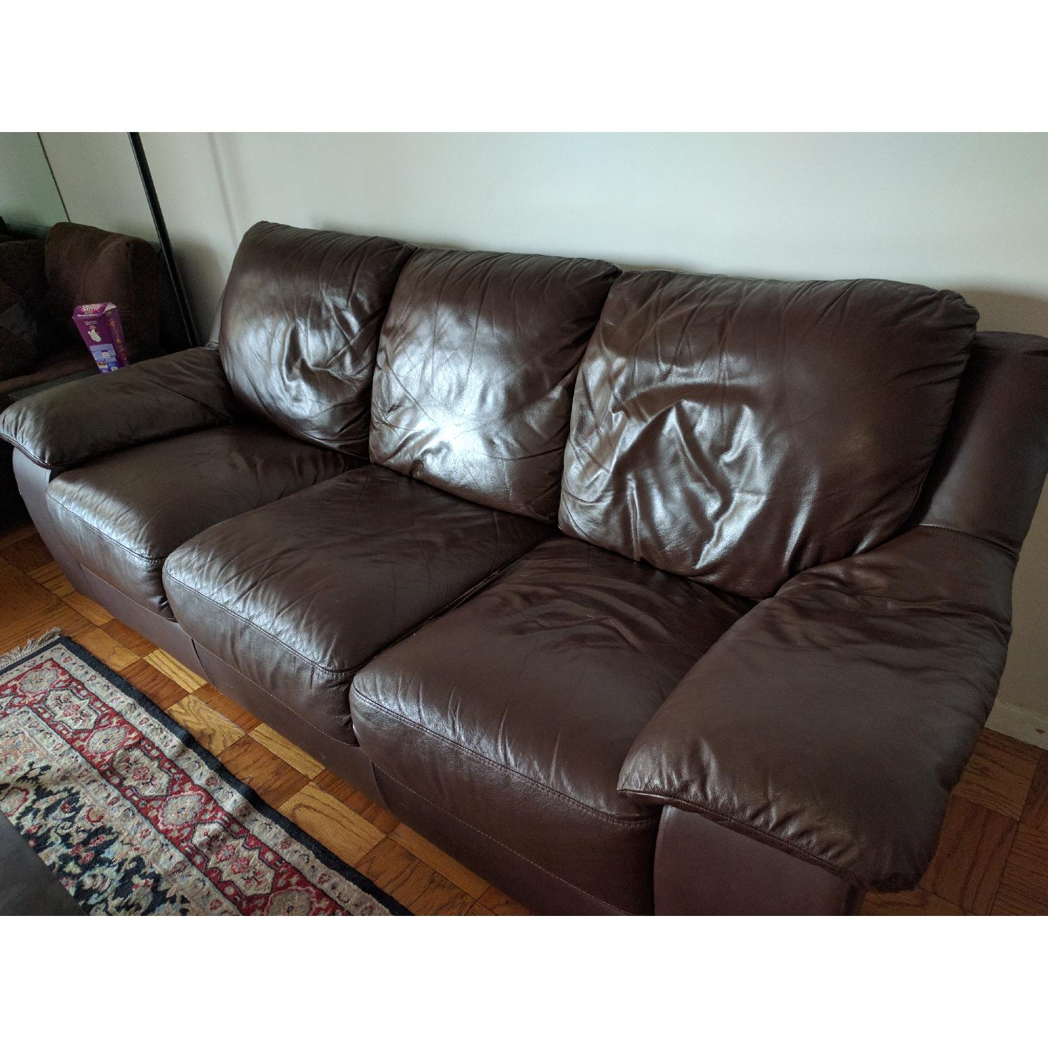 Italsofa Premium Brown Leather Sofa - image-4