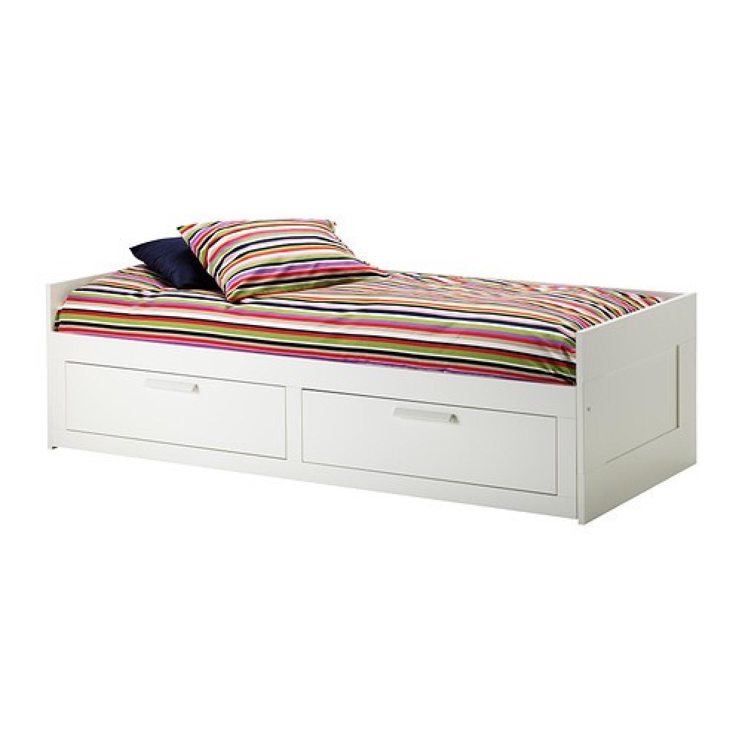 Ikea Brimnes Daybed Frame w/ 2 Drawers in White - image-2