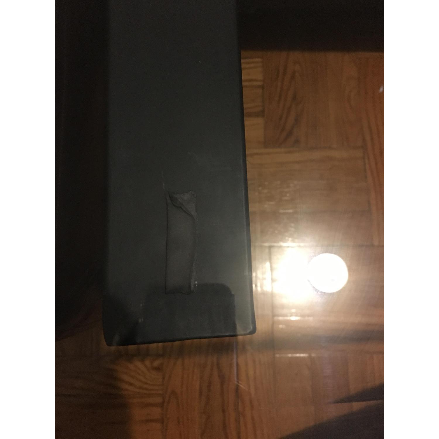 Glass Coffee Table w/ 4 Rollable Cube Stools - image-5