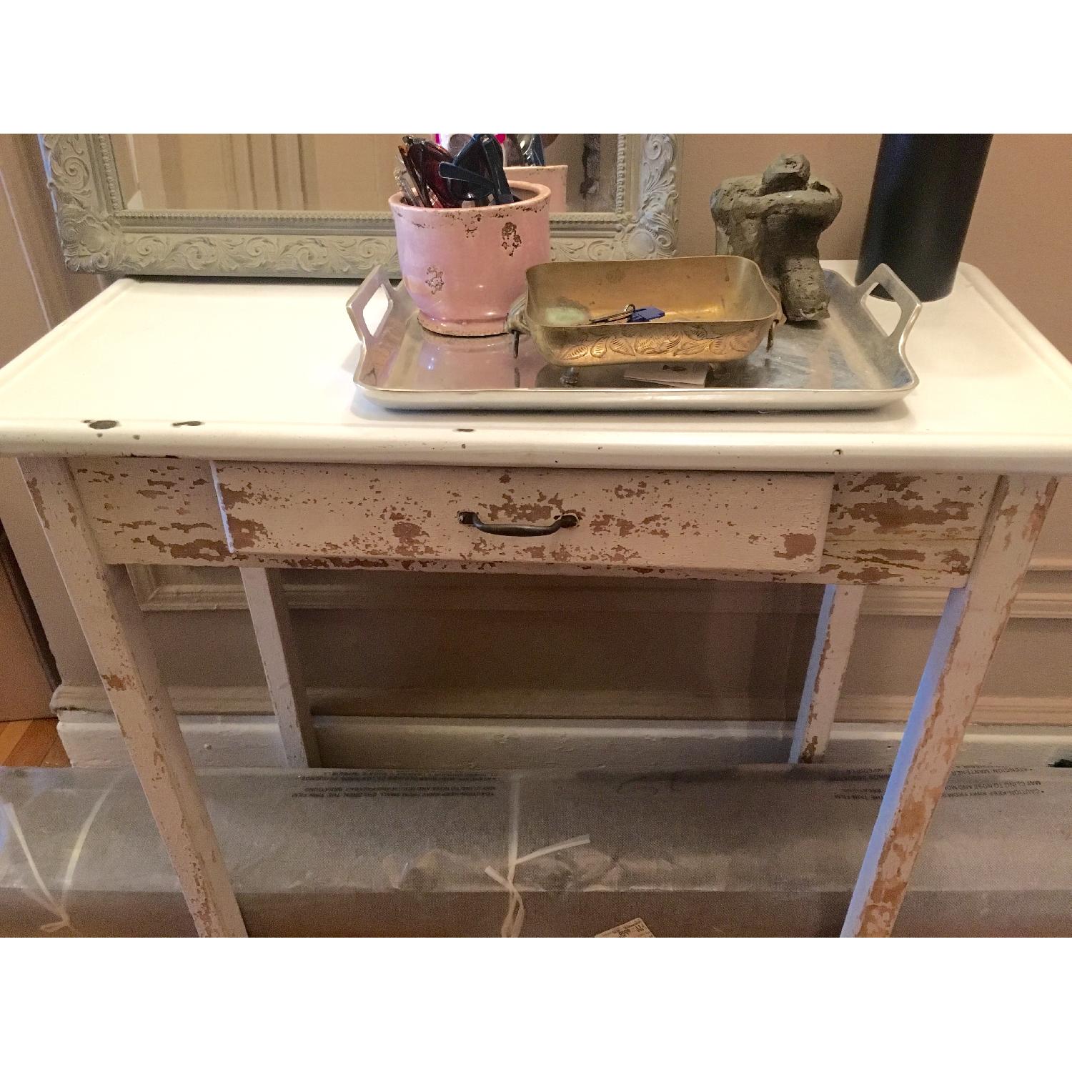 Antique Porcelain Enamel Top Table - image-3