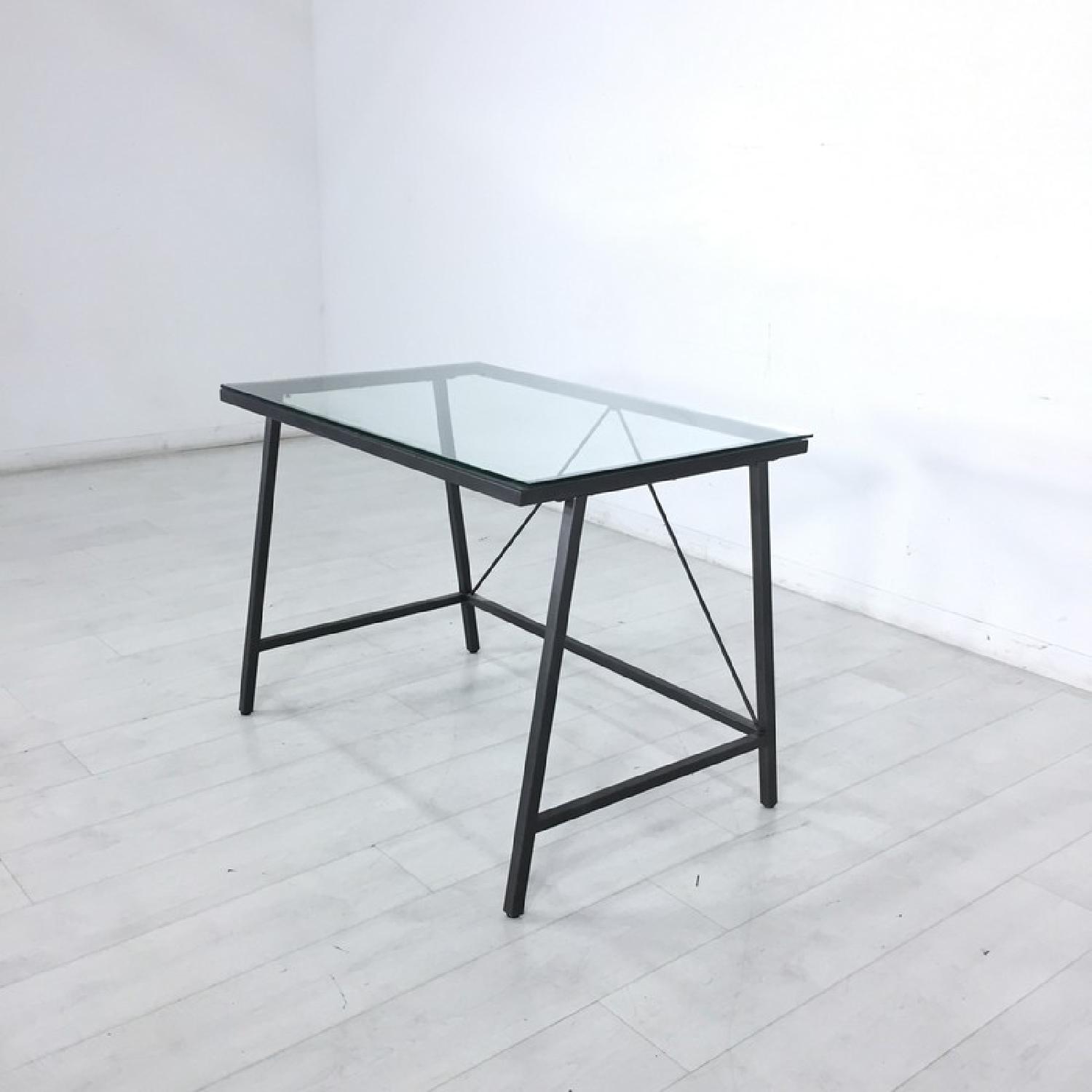 CB2 Studio Desk w/ Glass Top - image-3