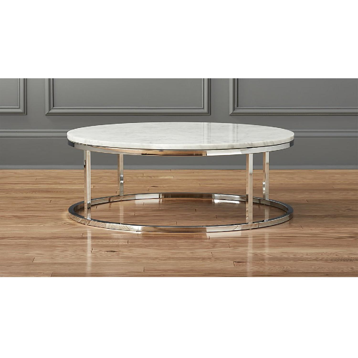 CB2 Marble Round Coffee Table - image-2