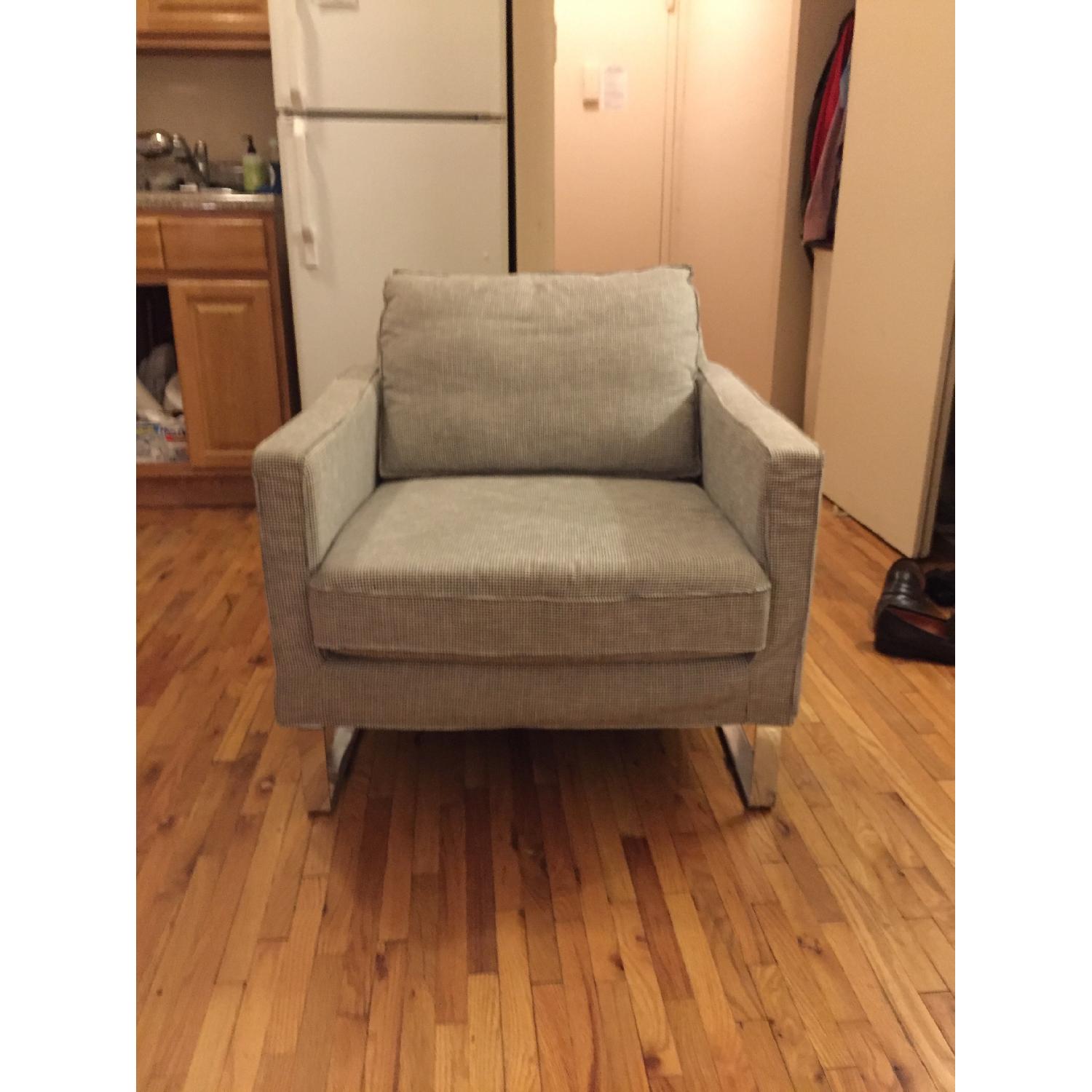 Ikea Mellby Chair w/ Eldris Black/White Cover AptDeco