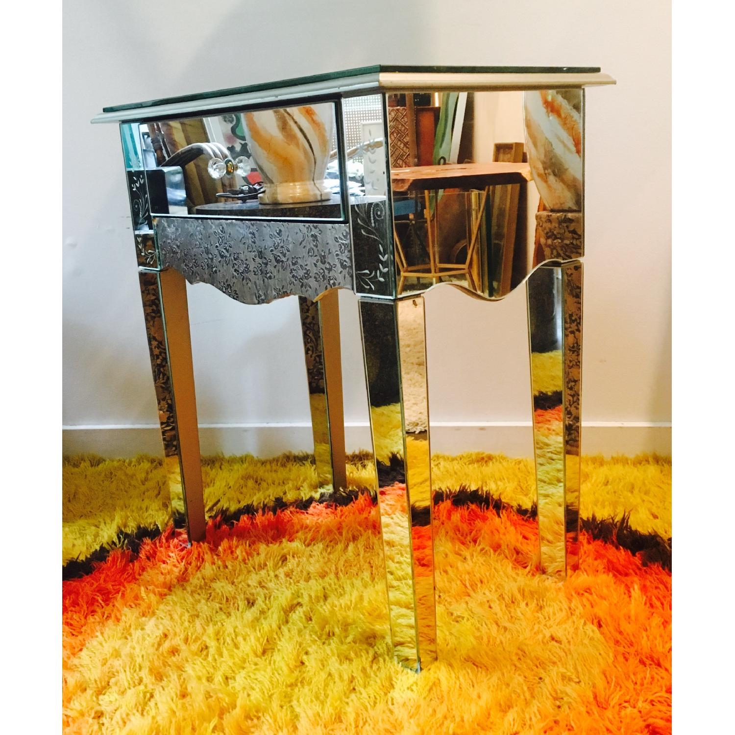 Glam Mirrored Night Stand/Side Table - image-1