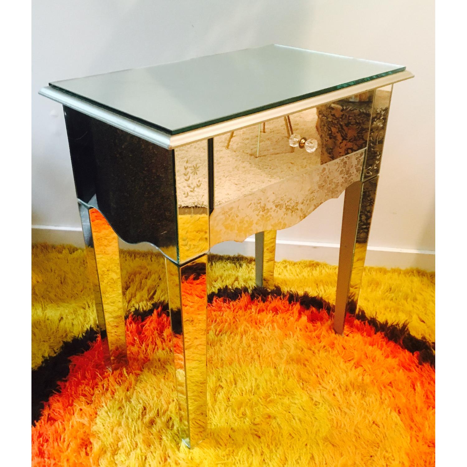 Glam Mirrored Night Stand/Side Table - image-2