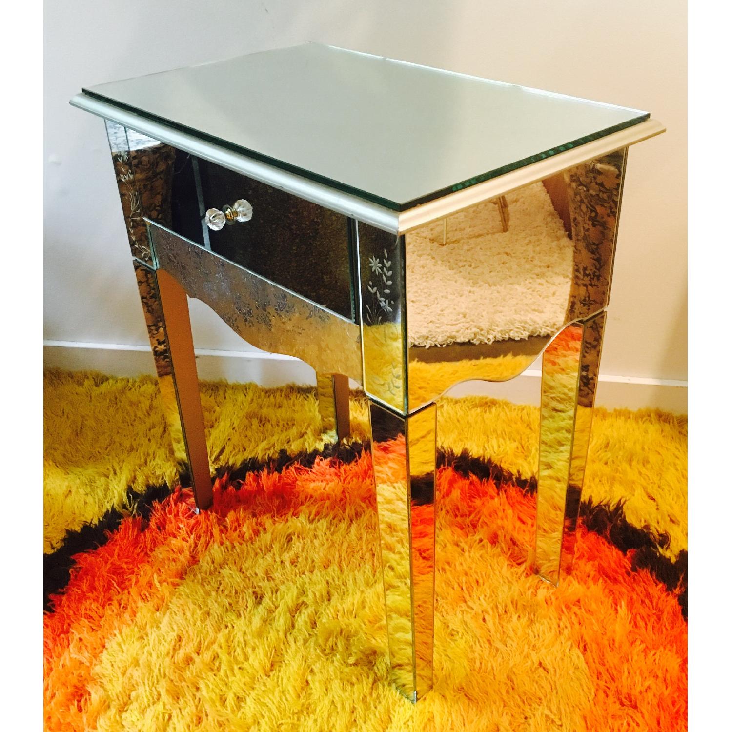Glam Mirrored Night Stand/Side Table - image-3
