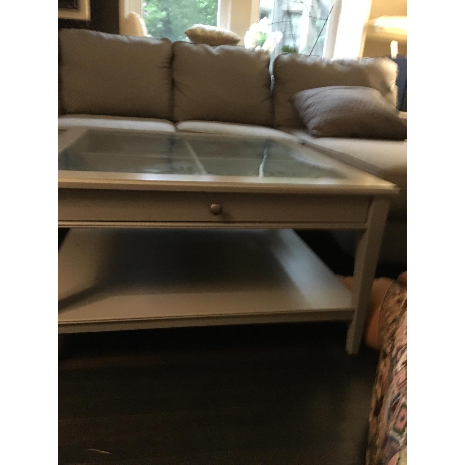 Ikea Liatorp Glass Top Coffee Table w/ Drawer - image-1